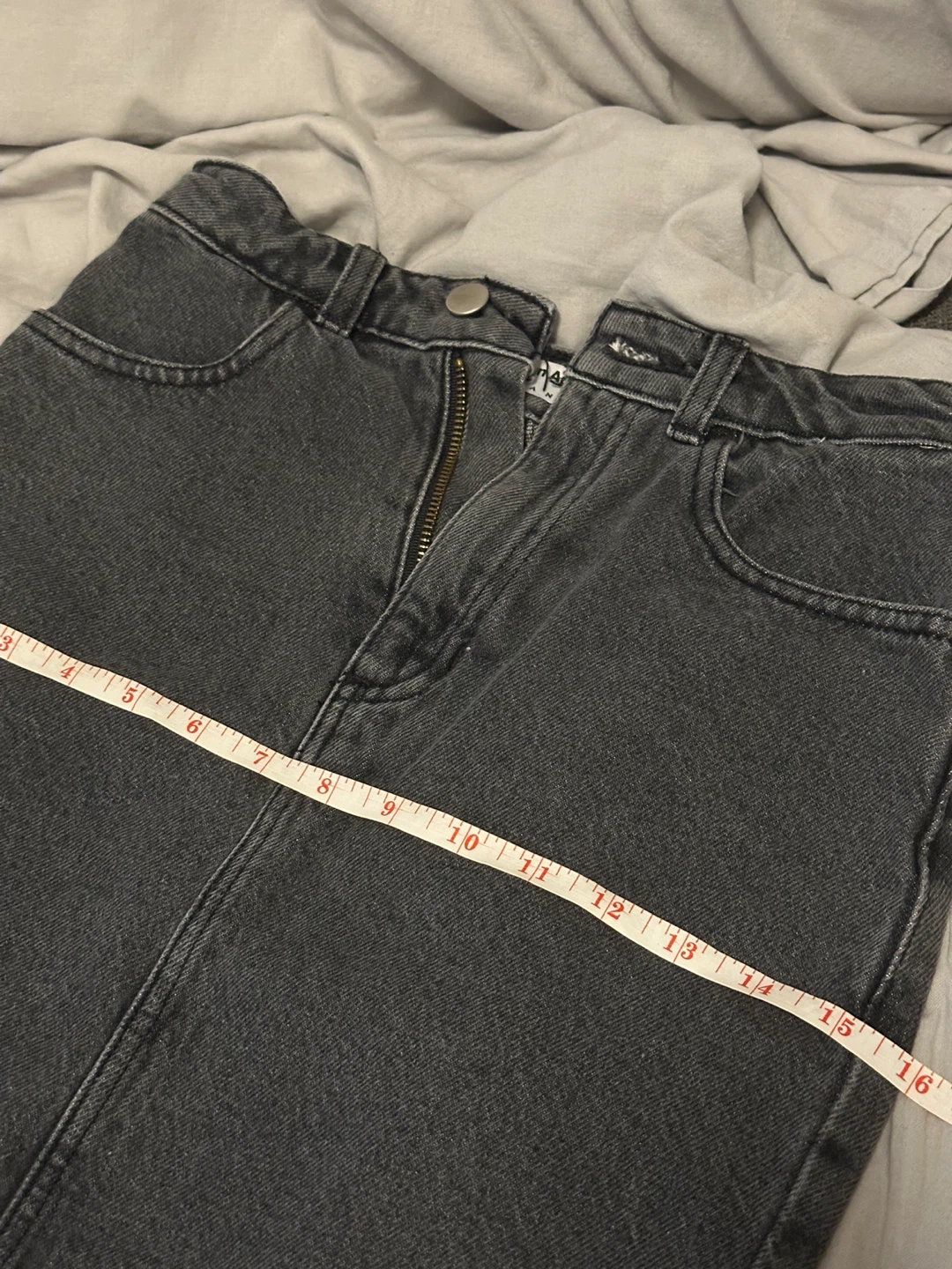 Charcoal Denim Mini Skirt - photo 2