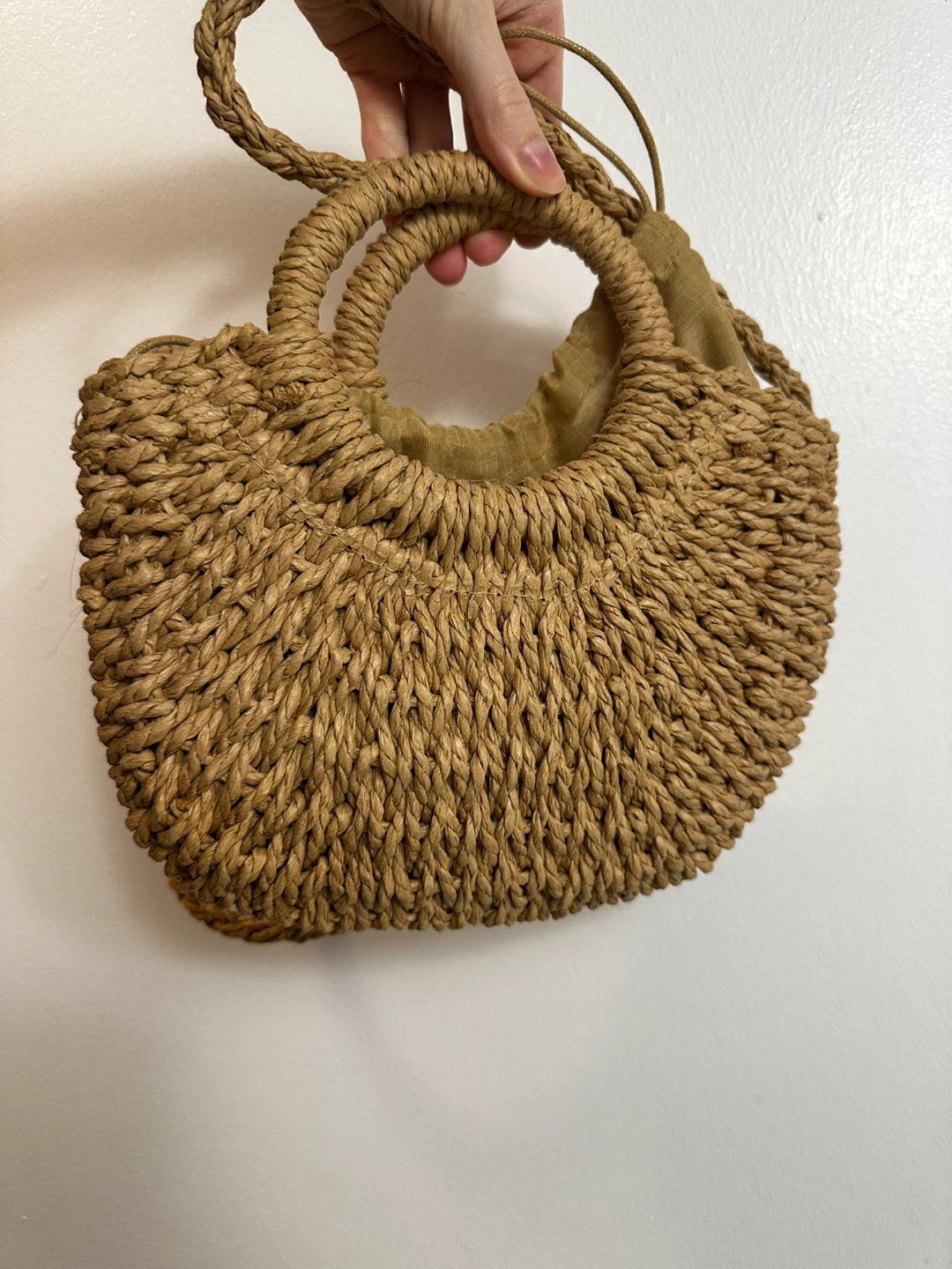 Straw  Tote Bag with Drawstring Closure - photo 2