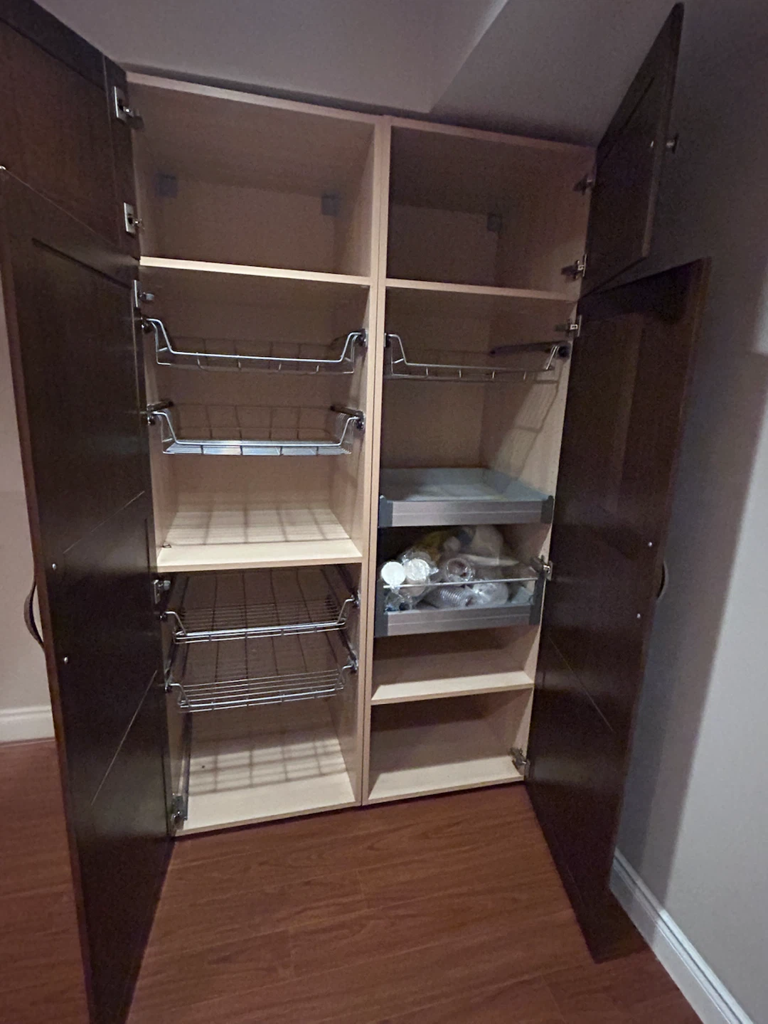 Dark Brown Tall Pantry Cabinet w/Shelves & Cabinet - photo 2