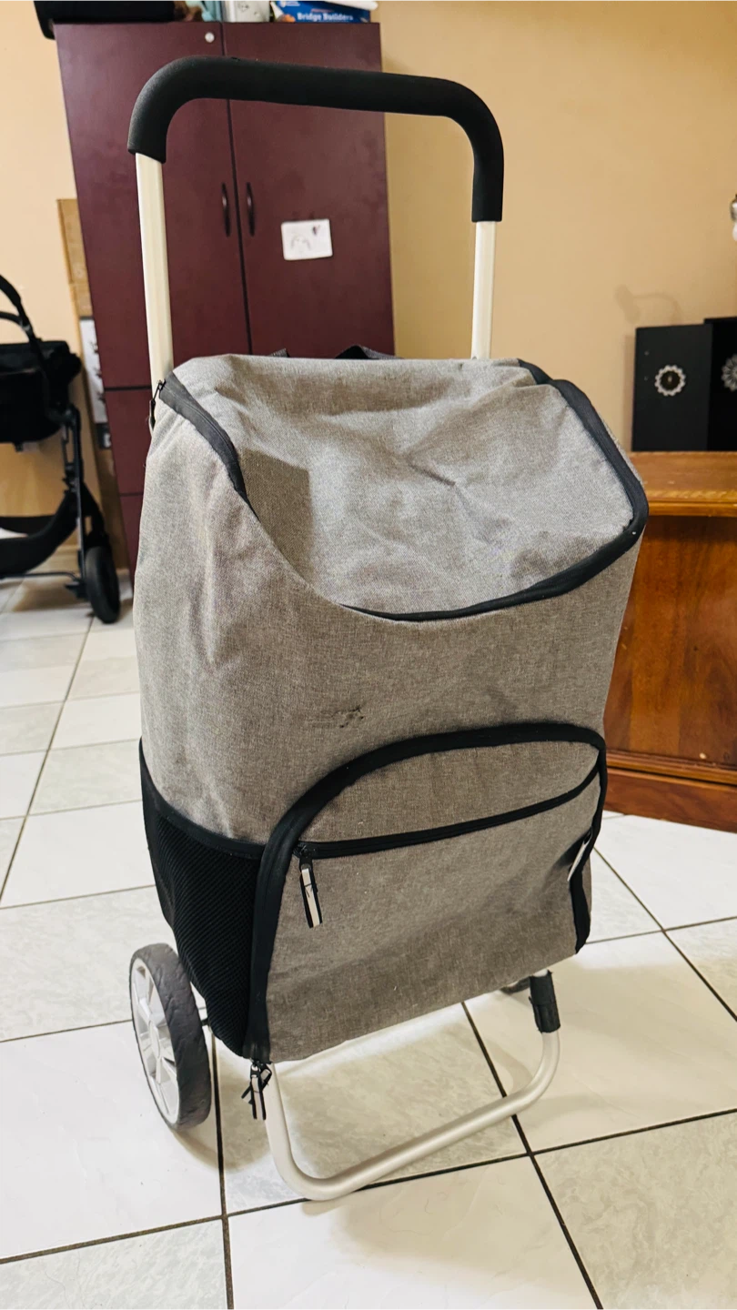 Grey Rolling Shopping Cart