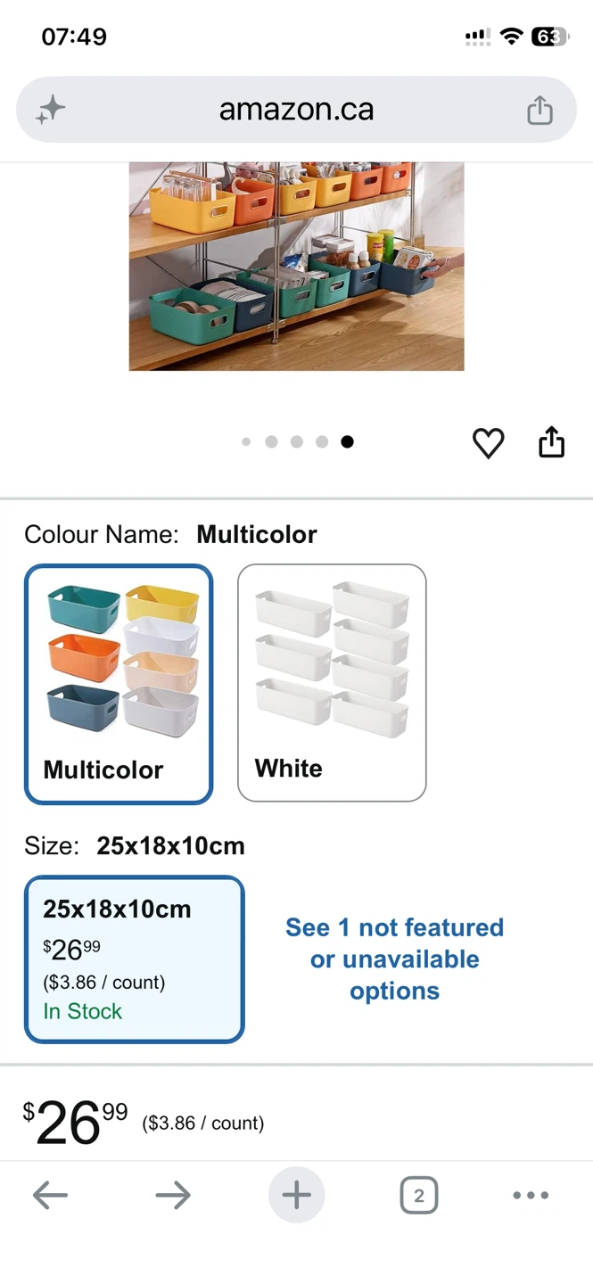 Set of 5 Storage Bins