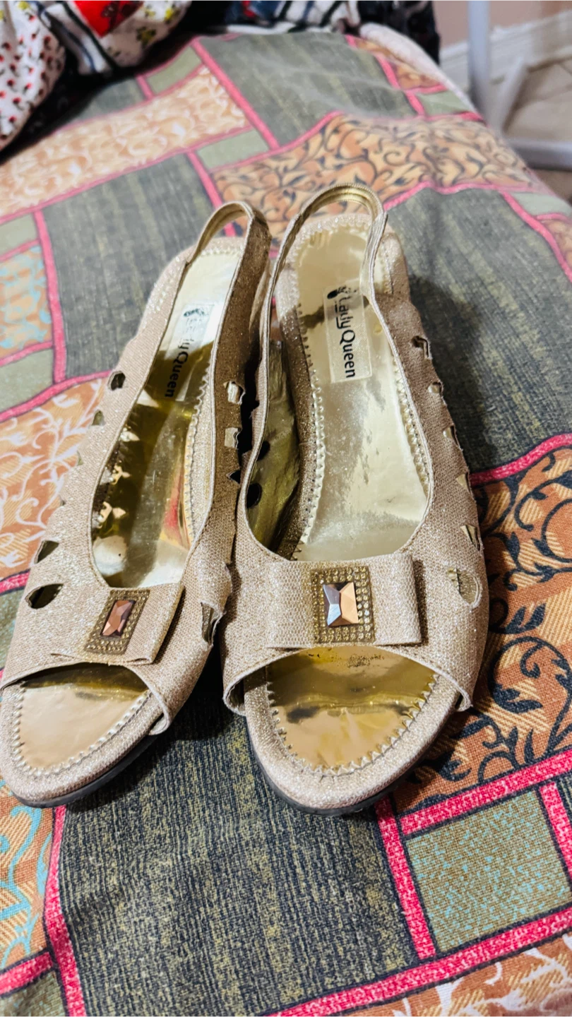 Lady Queen Gold Sparkly Slingback Flats - photo 3