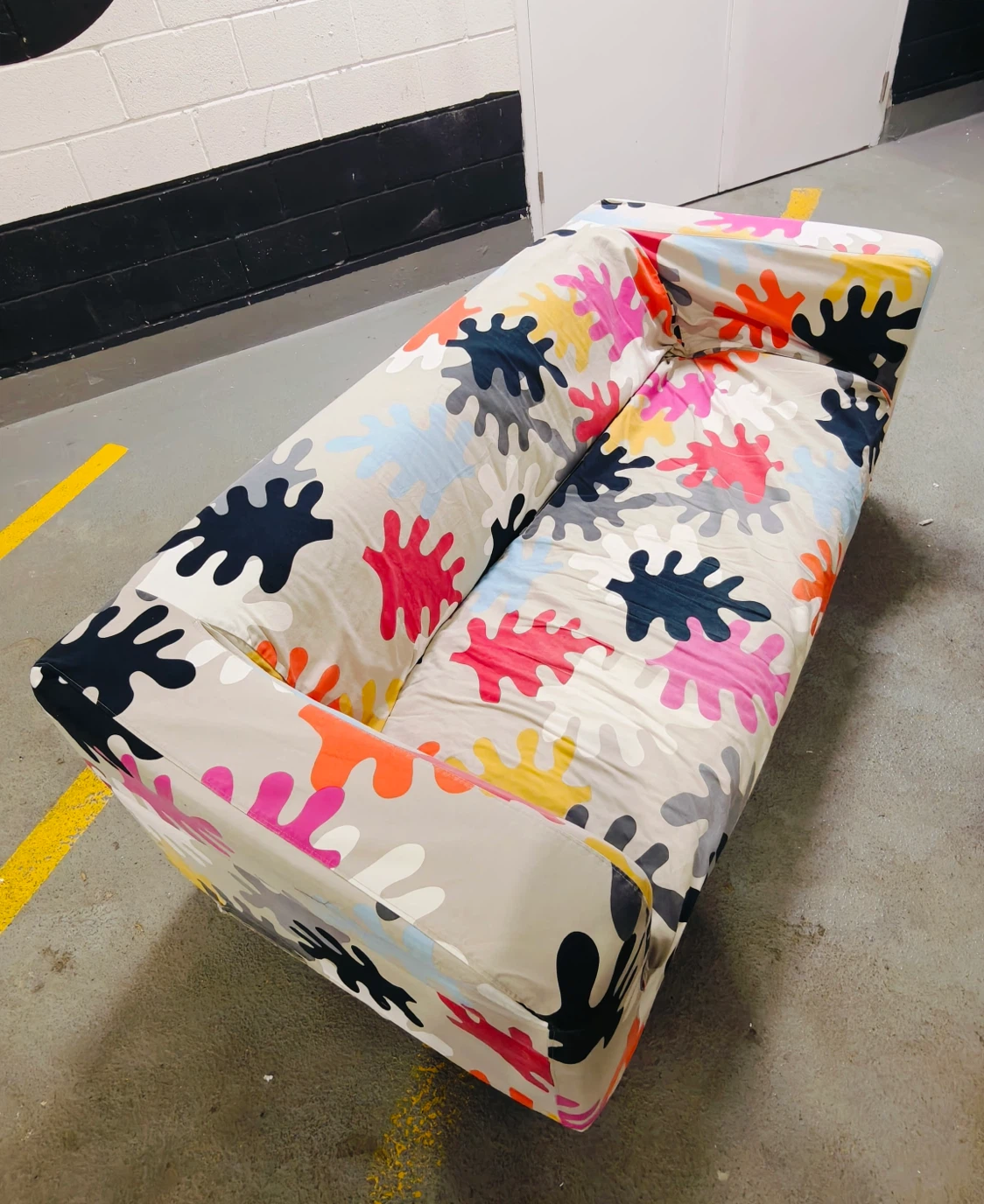 IKEA Sofa with Abstract Splatter Cover - photo 2
