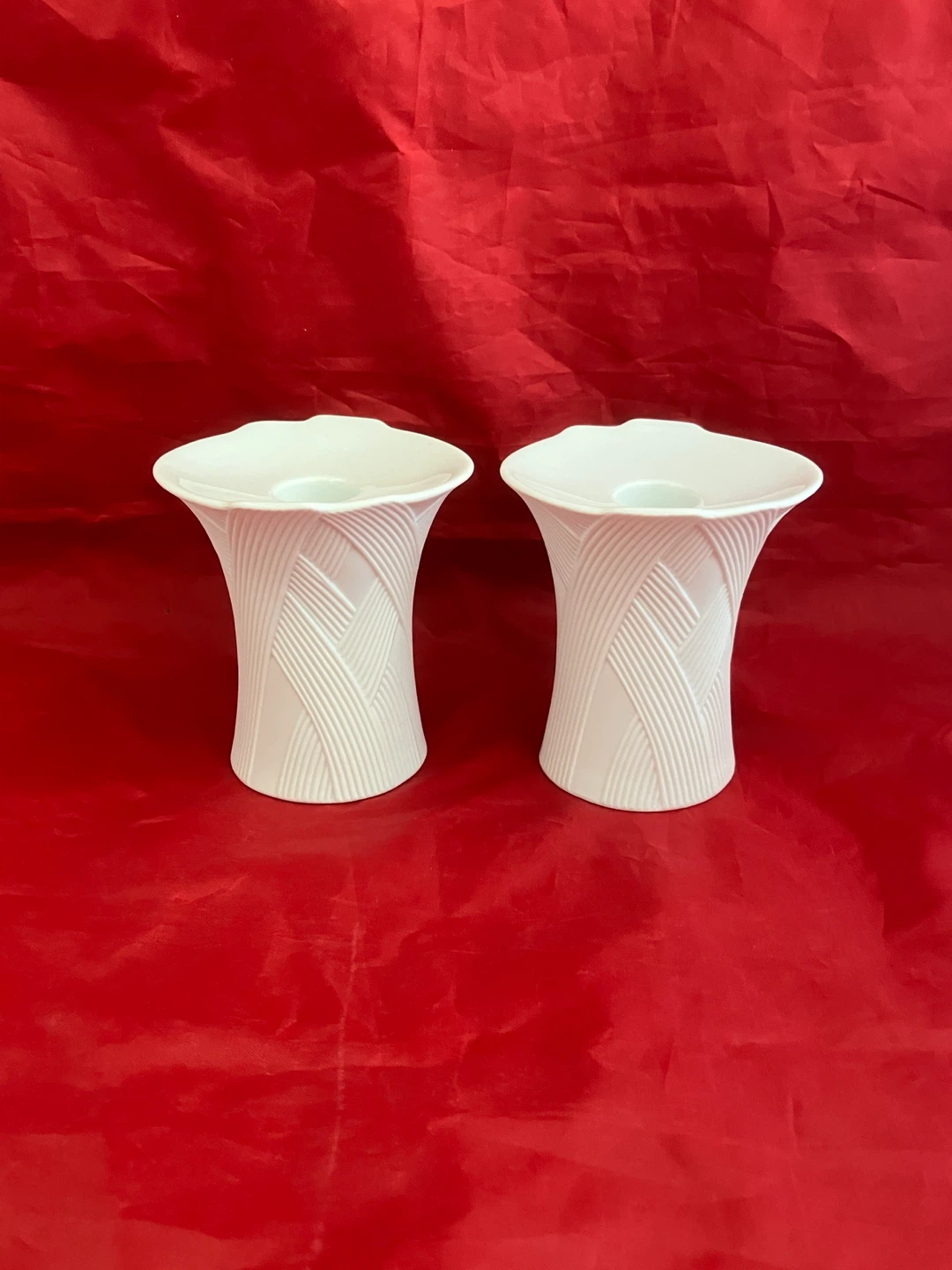 MANFRED FREY Porcelain Candle Holders for A. K. Kaiser, Germany