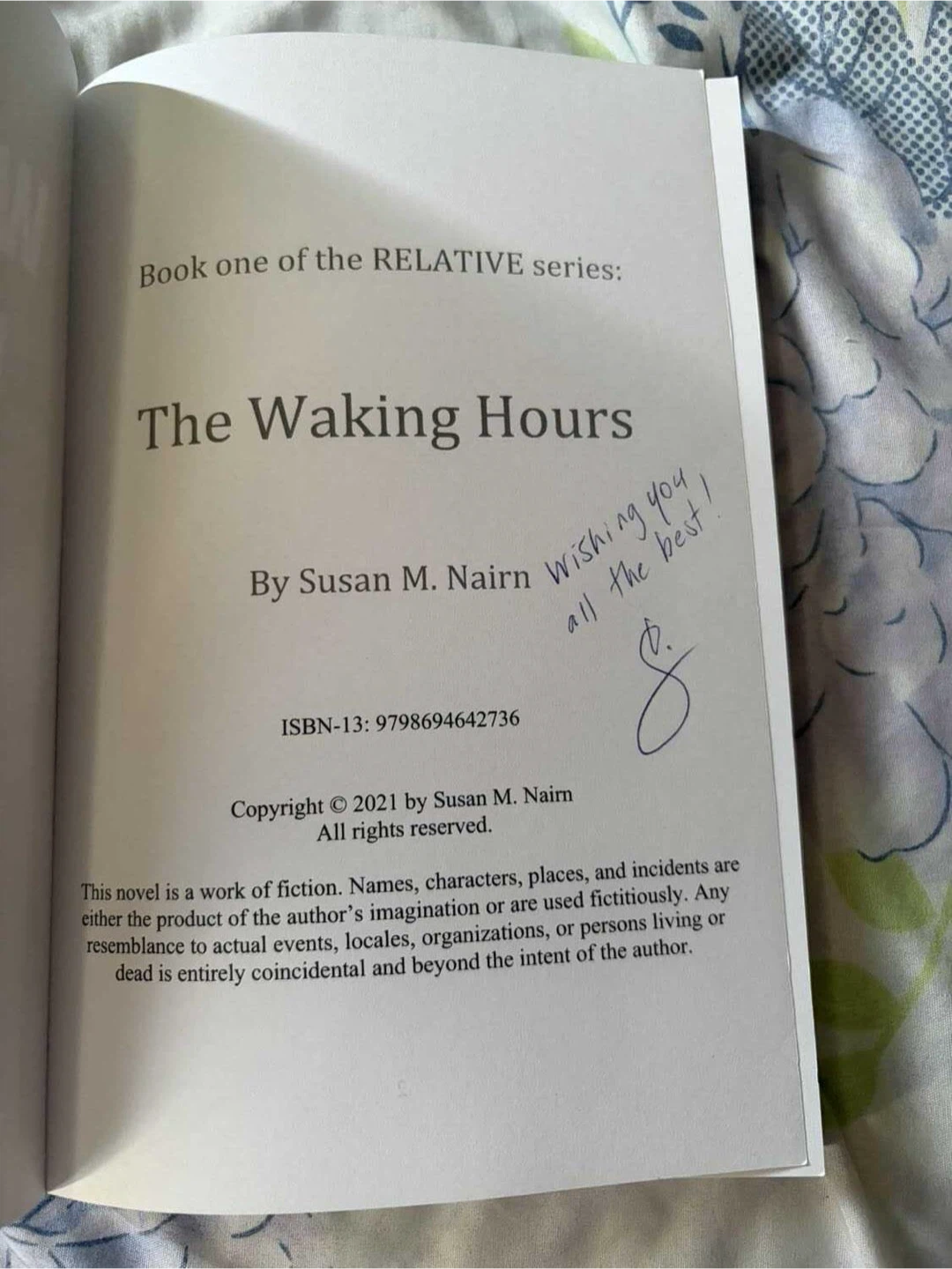 SIGNED The Waking Hour Book - photo 4