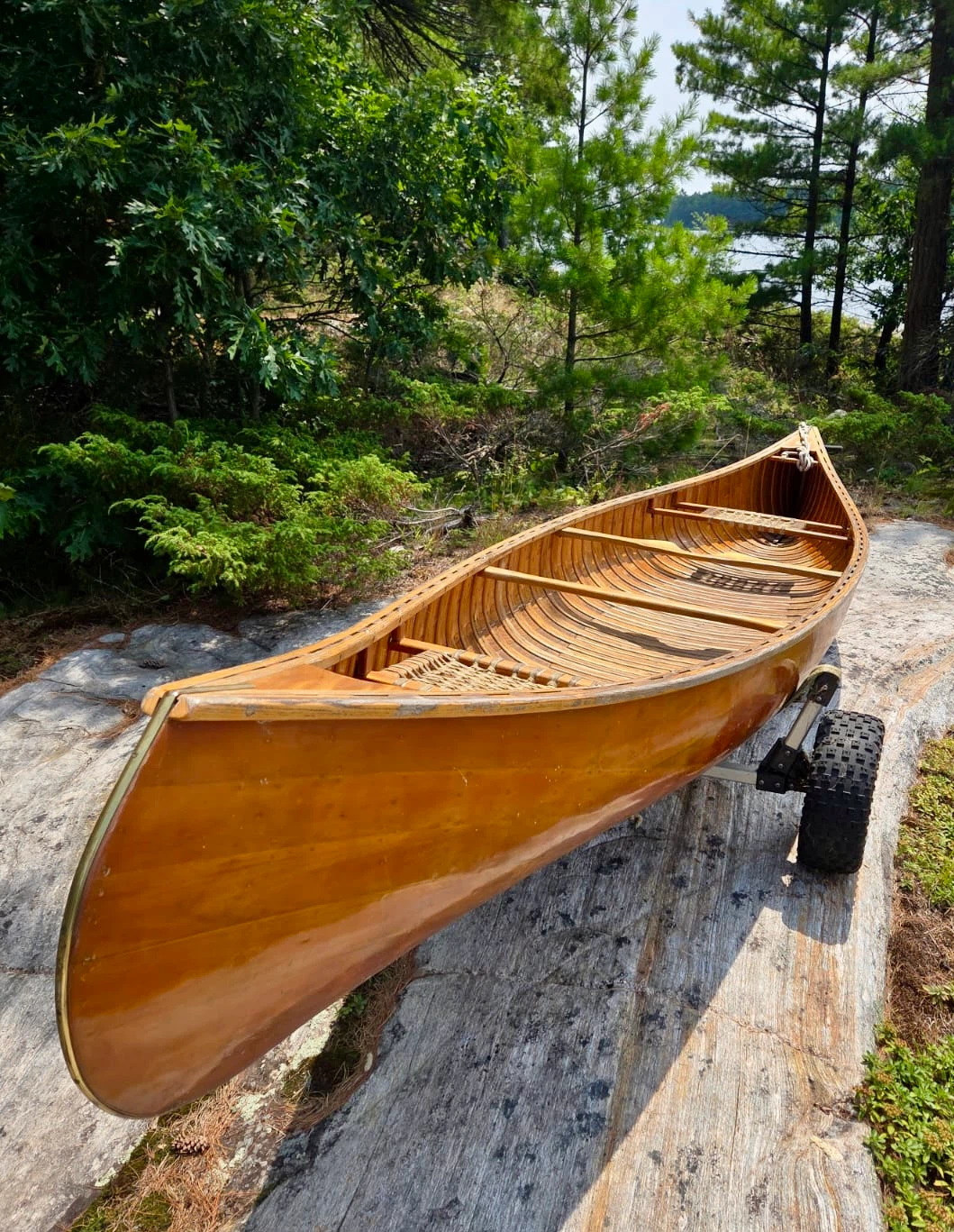 Cedar Prospector Canoe handmade by Evergreen Canoe Company