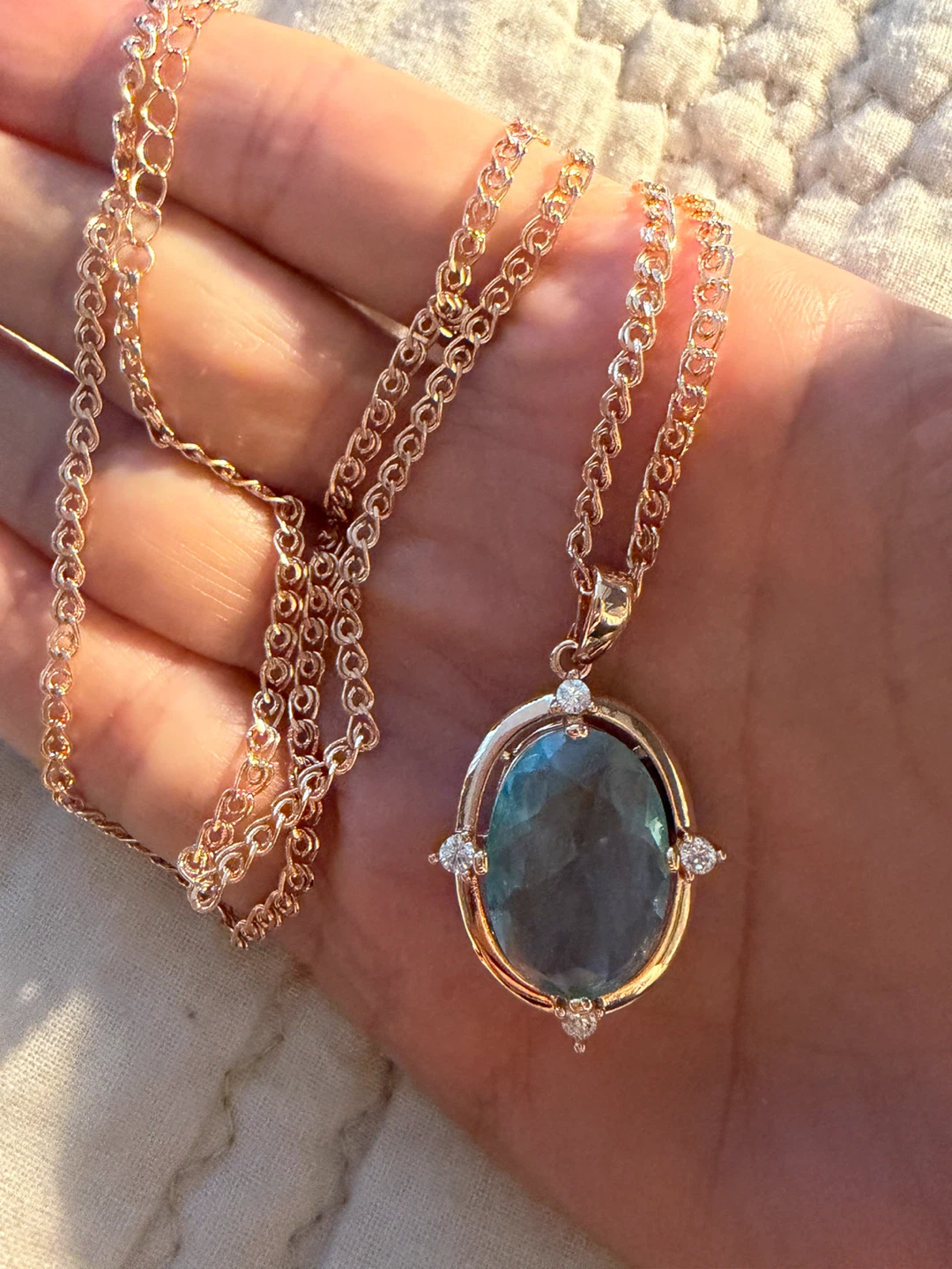 14k gemstone necklace