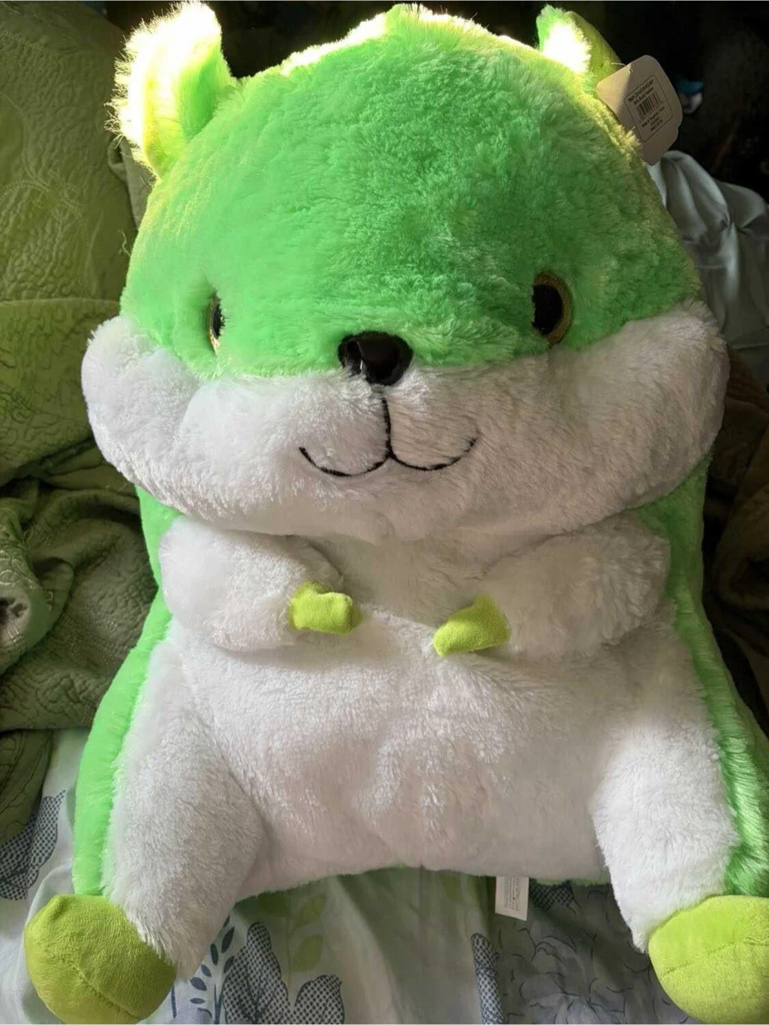 Belly Buddy Lime Green Hamster Plush