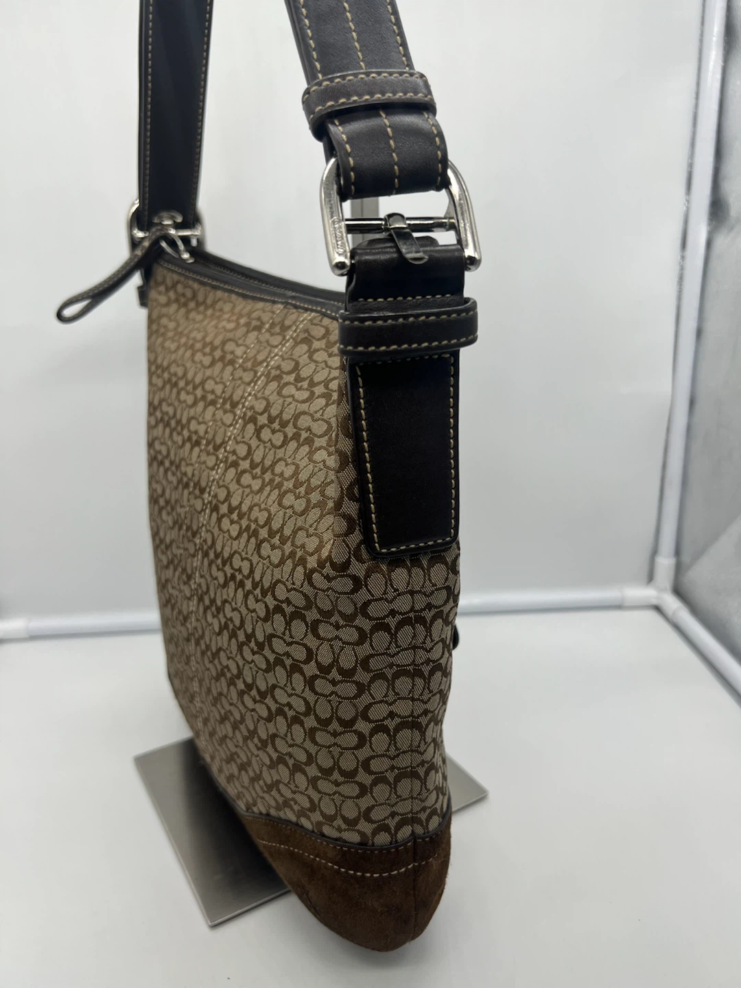 COACH F10944 Y2K Demi Jacquard Brown Mini Duffle Crossbody Bag - photo 3