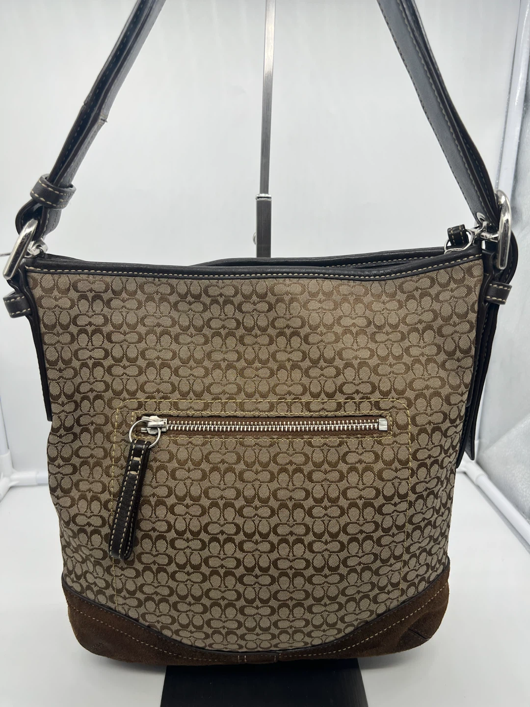 COACH F10944 Y2K Demi Jacquard Brown Mini Duffle Crossbody Bag - photo 4