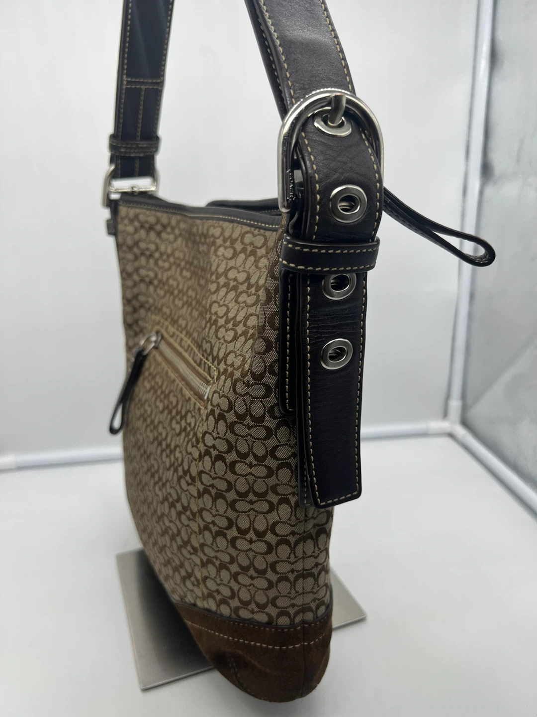 COACH F10944 Y2K Demi Jacquard Brown Mini Duffle Crossbody Bag - photo 5