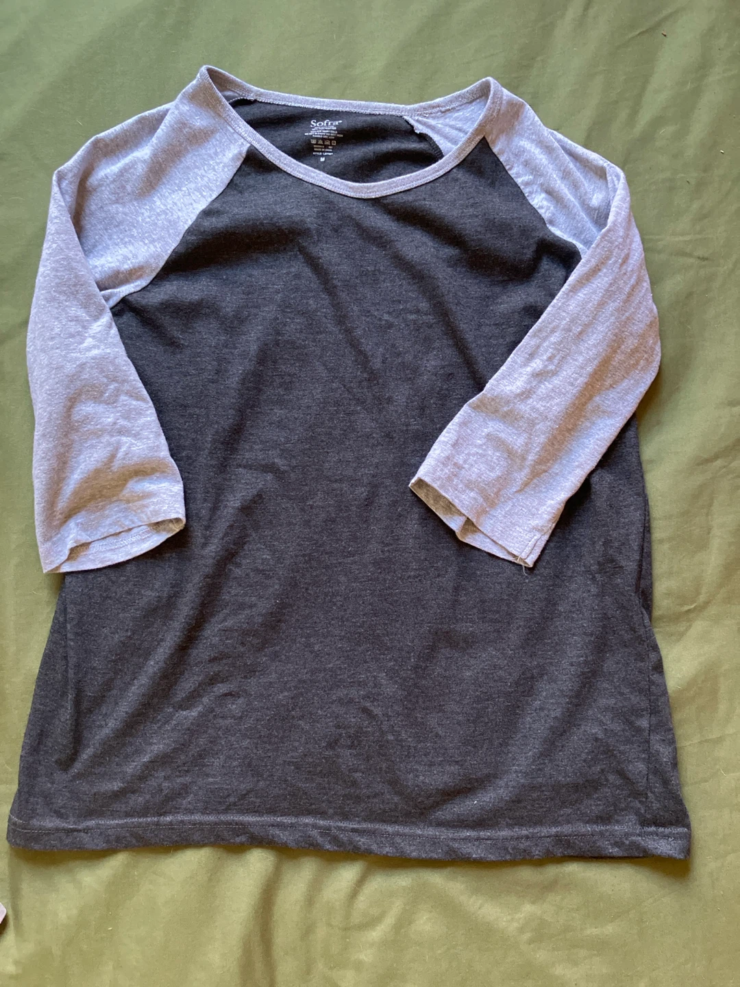 Raglan T-Shirt - Charcoal Grey & Light Grey - Medium