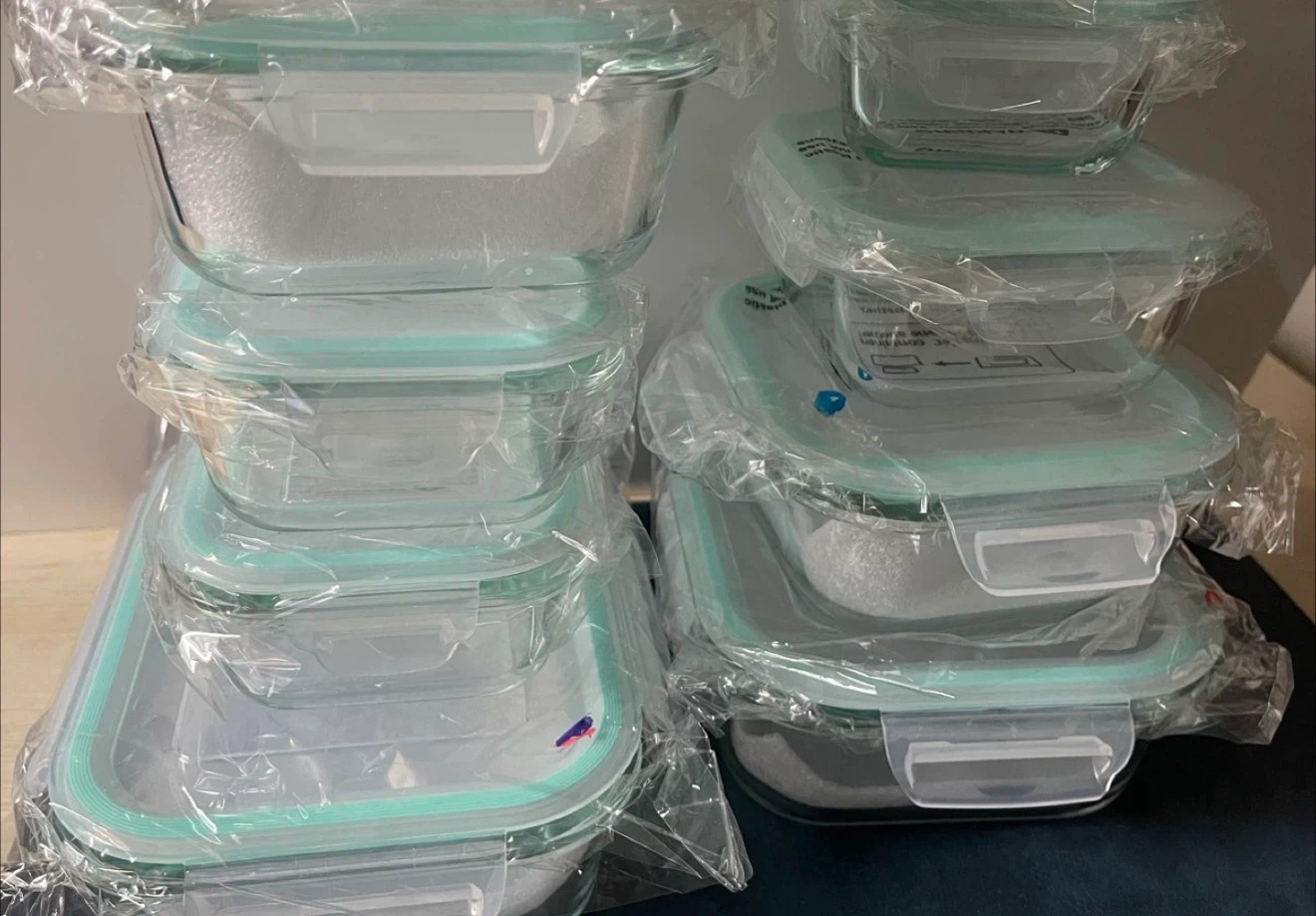 8packs x Leakproof Thick Glass Food Storage Set