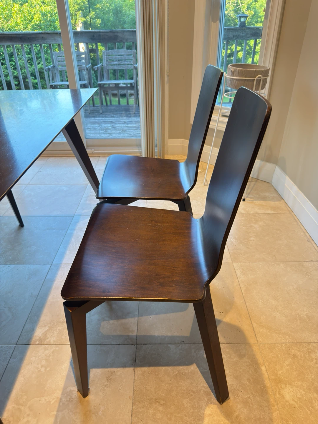 Dark Wood Dining Table and Chairs Set - photo 3