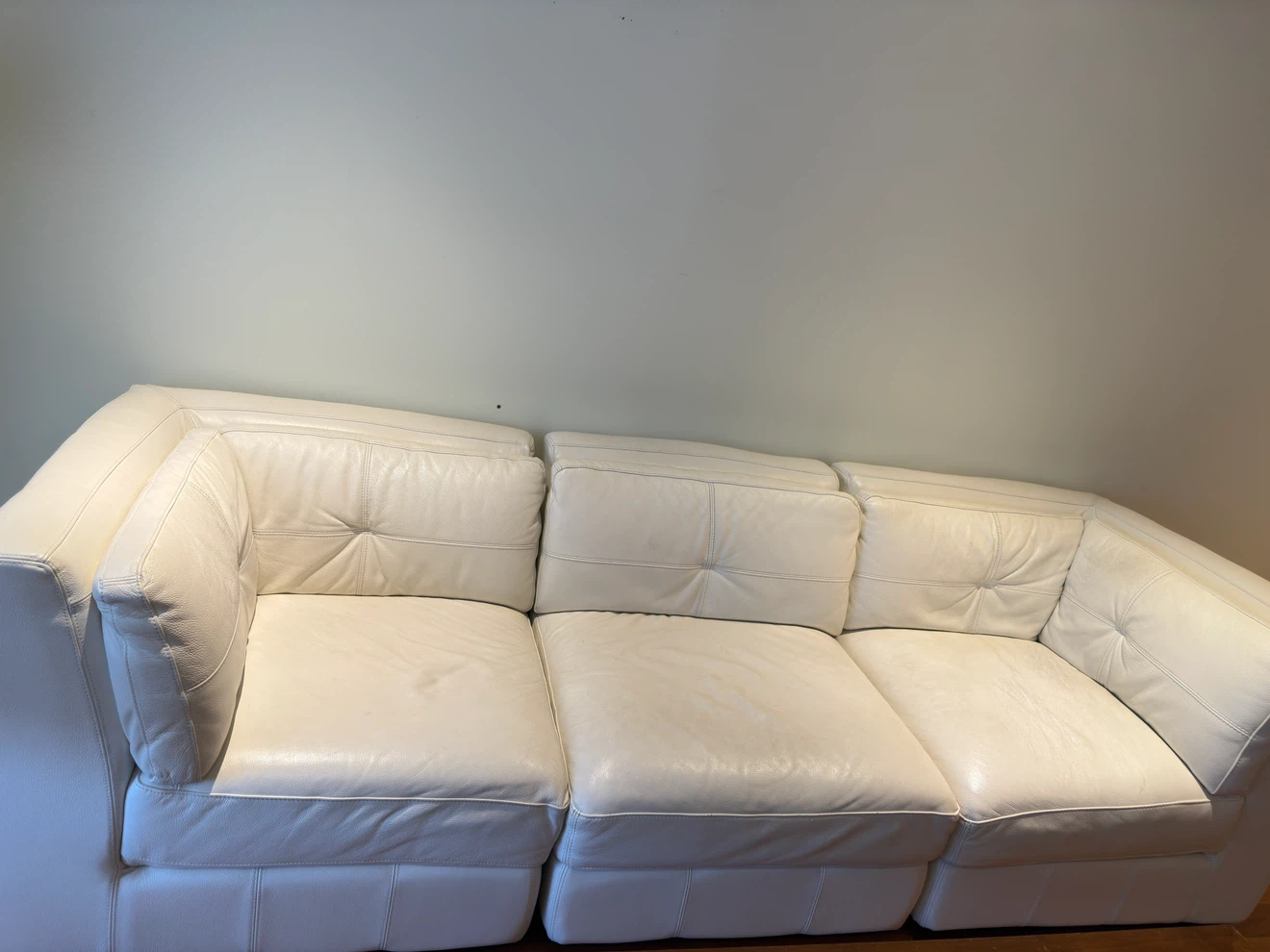 White Leather Sectional Sofa