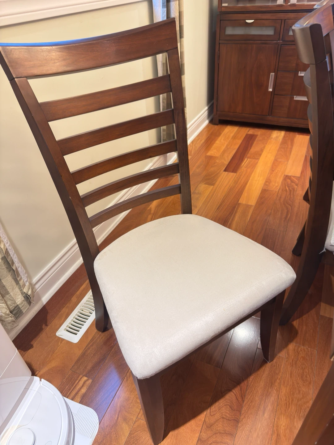 Wooden Dining Table with Frosted Glass Inserts - photo 3