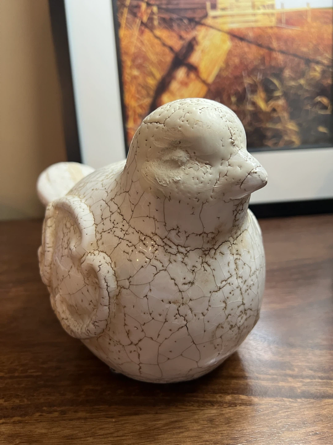 Large Crackle Glaze Ceramic Bird  – Farmhouse Decor - photo 5