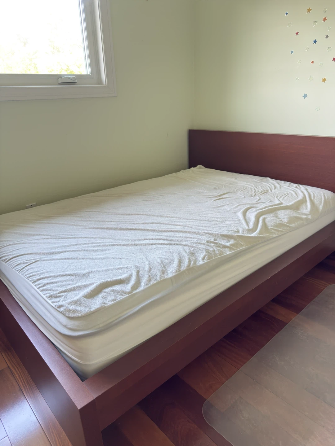 Wooden double Bed Frame with Mattress