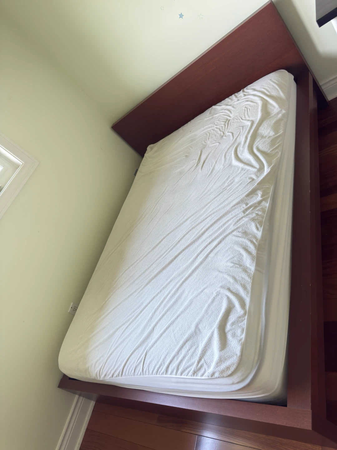 Wooden double Bed Frame with Mattress - photo 2