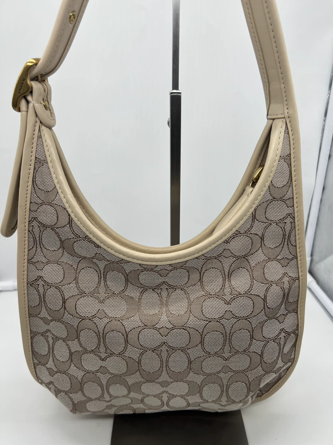 COACH C2588 Ergo Sig Jacquard Stone Ivory Leather Shoulder Bag - photo 5