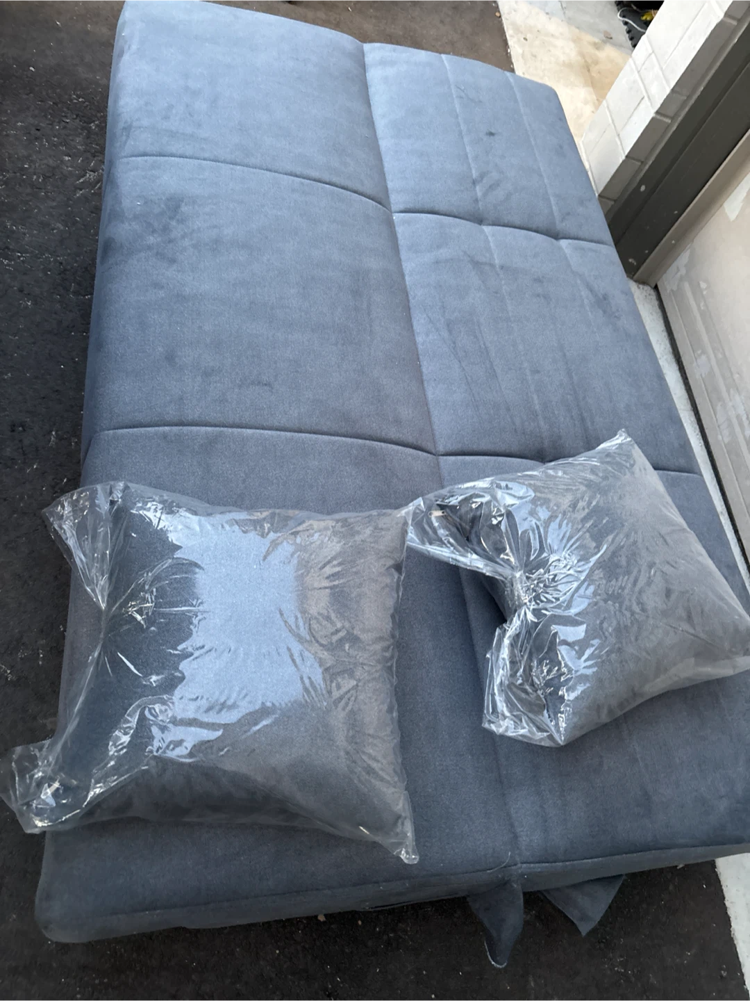 Grey Sofa Bed with Pillows - photo 2