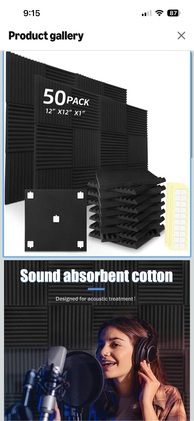 50 Pack Acoustic Foam Panels