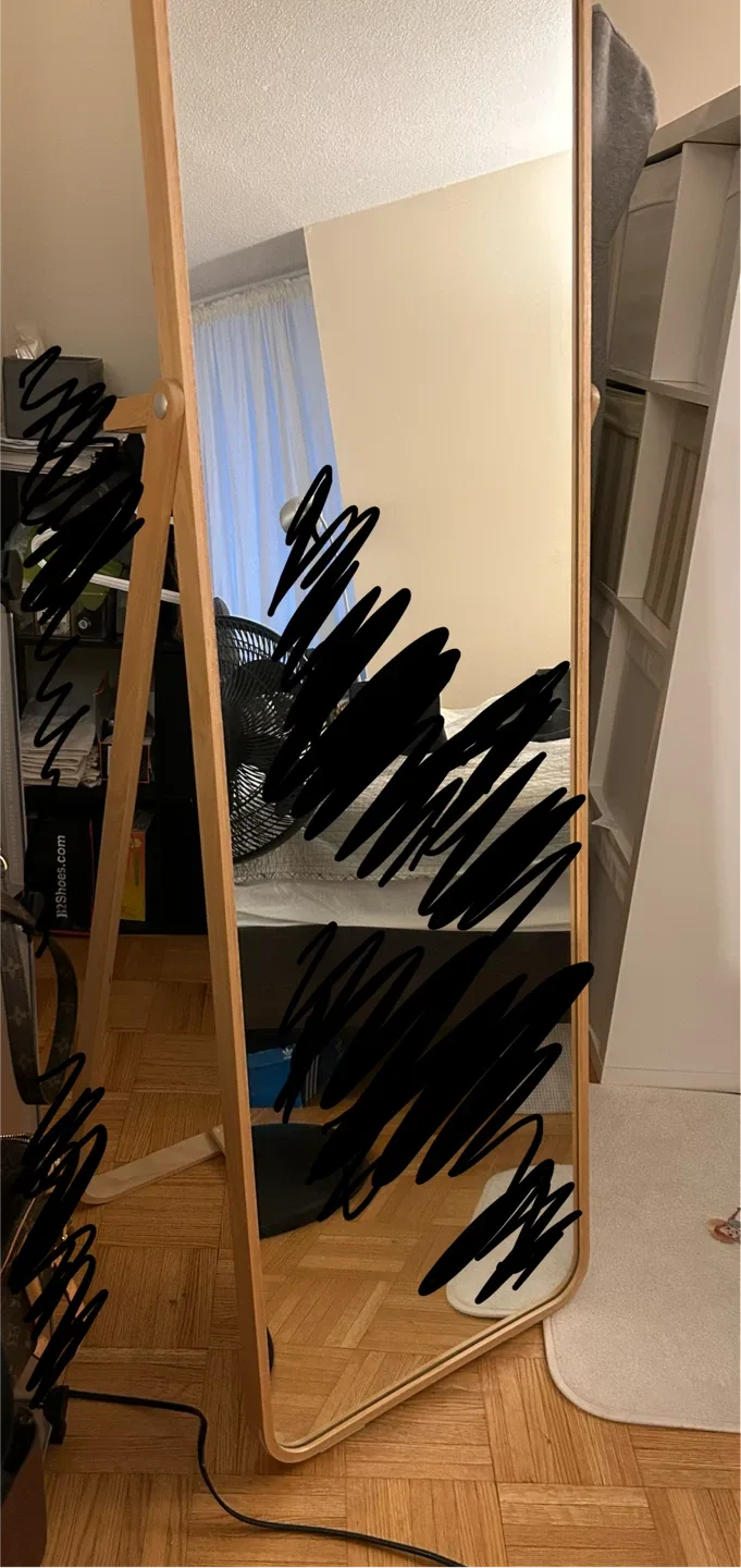 IKEA Wooden Frame Floor Mirror - photo 2
