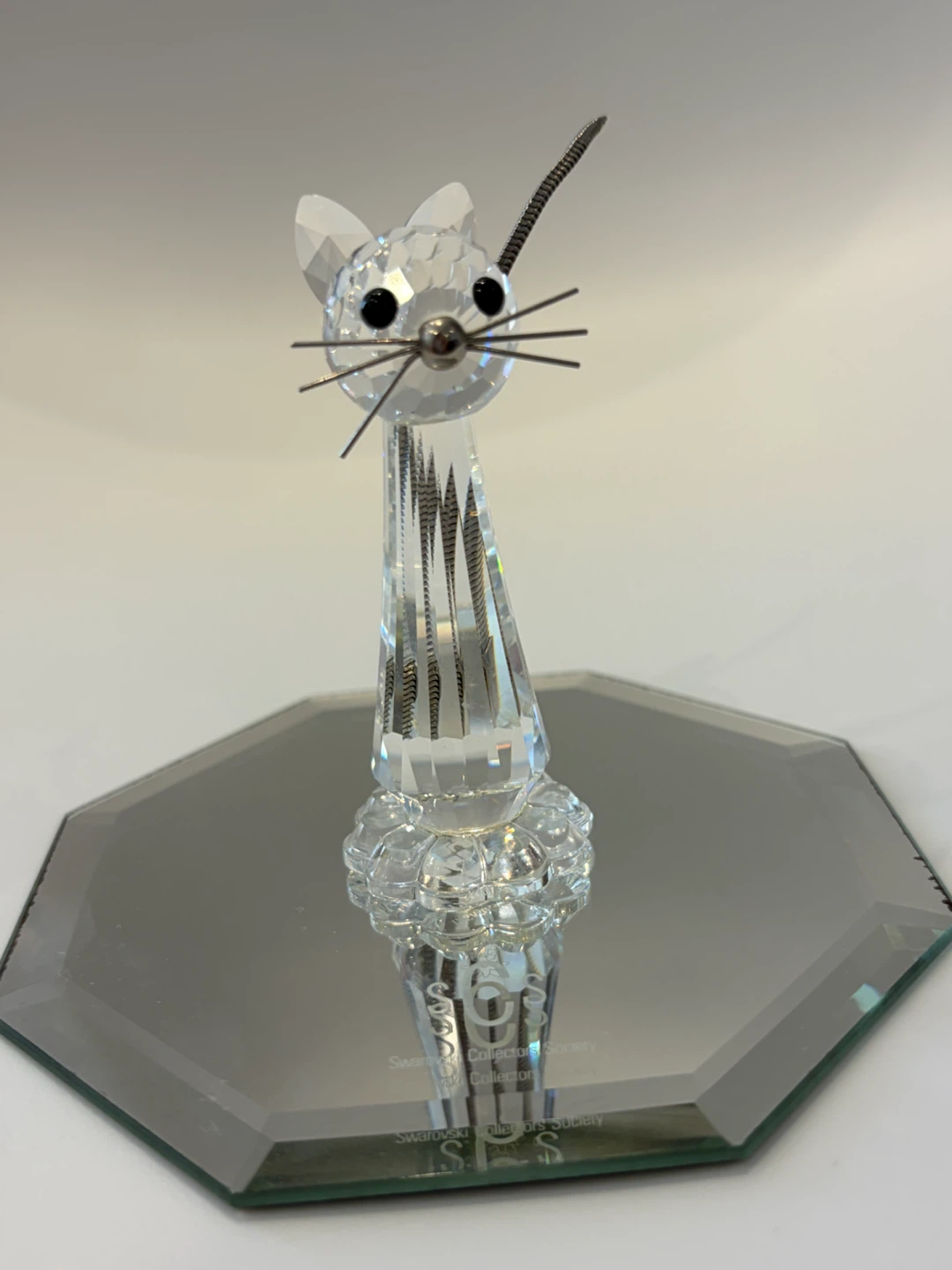 Swarovski Crystal Cat Figurine (plate not included)