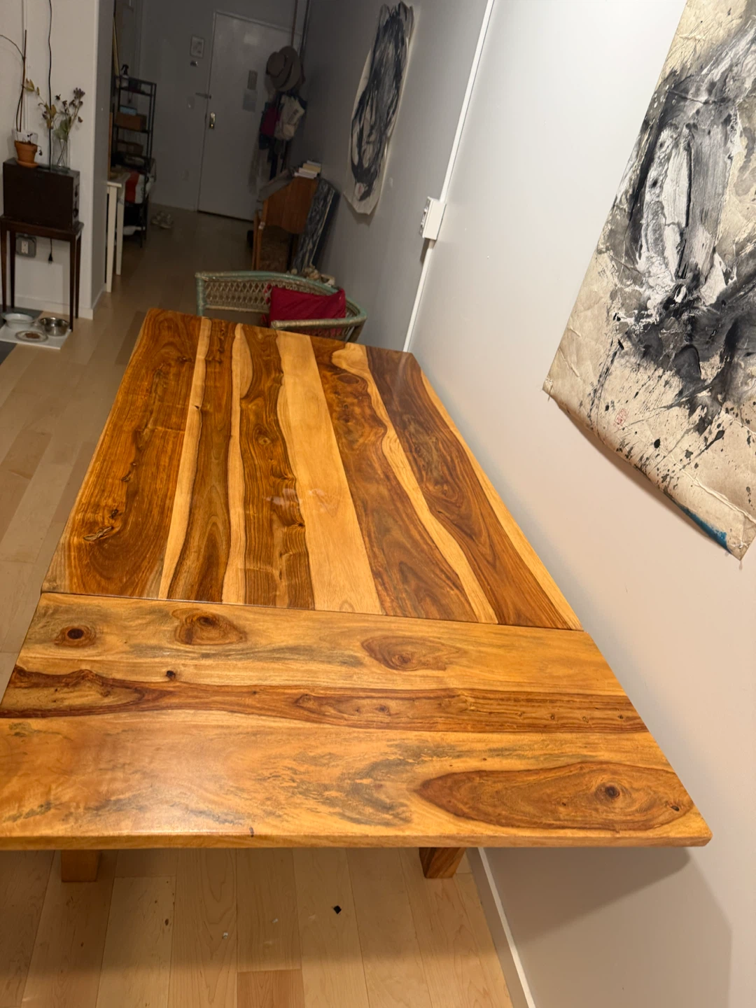 Wooden Dining Table with Natural Wood Grain - photo 3