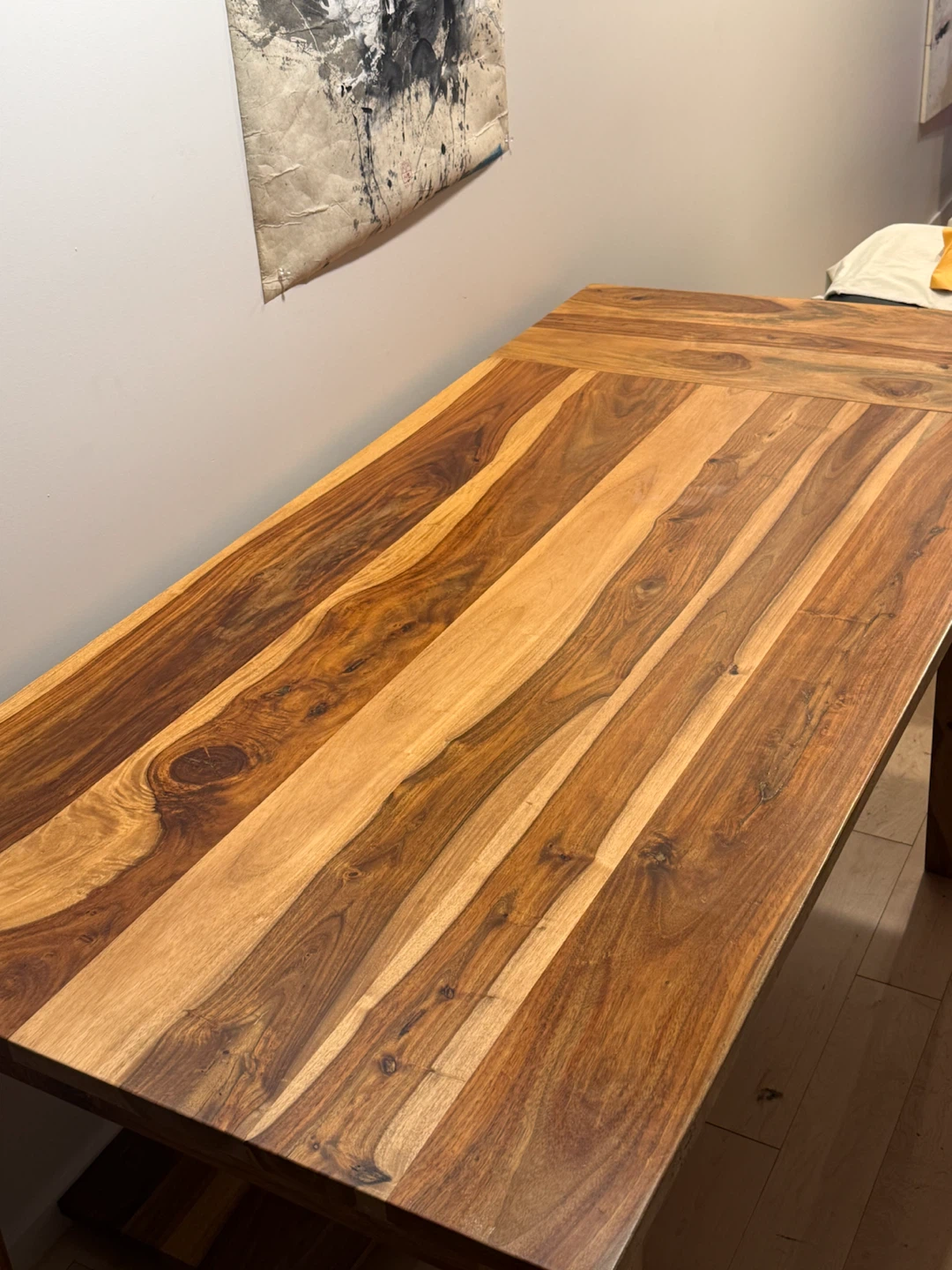Wooden Dining Table with Natural Wood Grain - photo 4