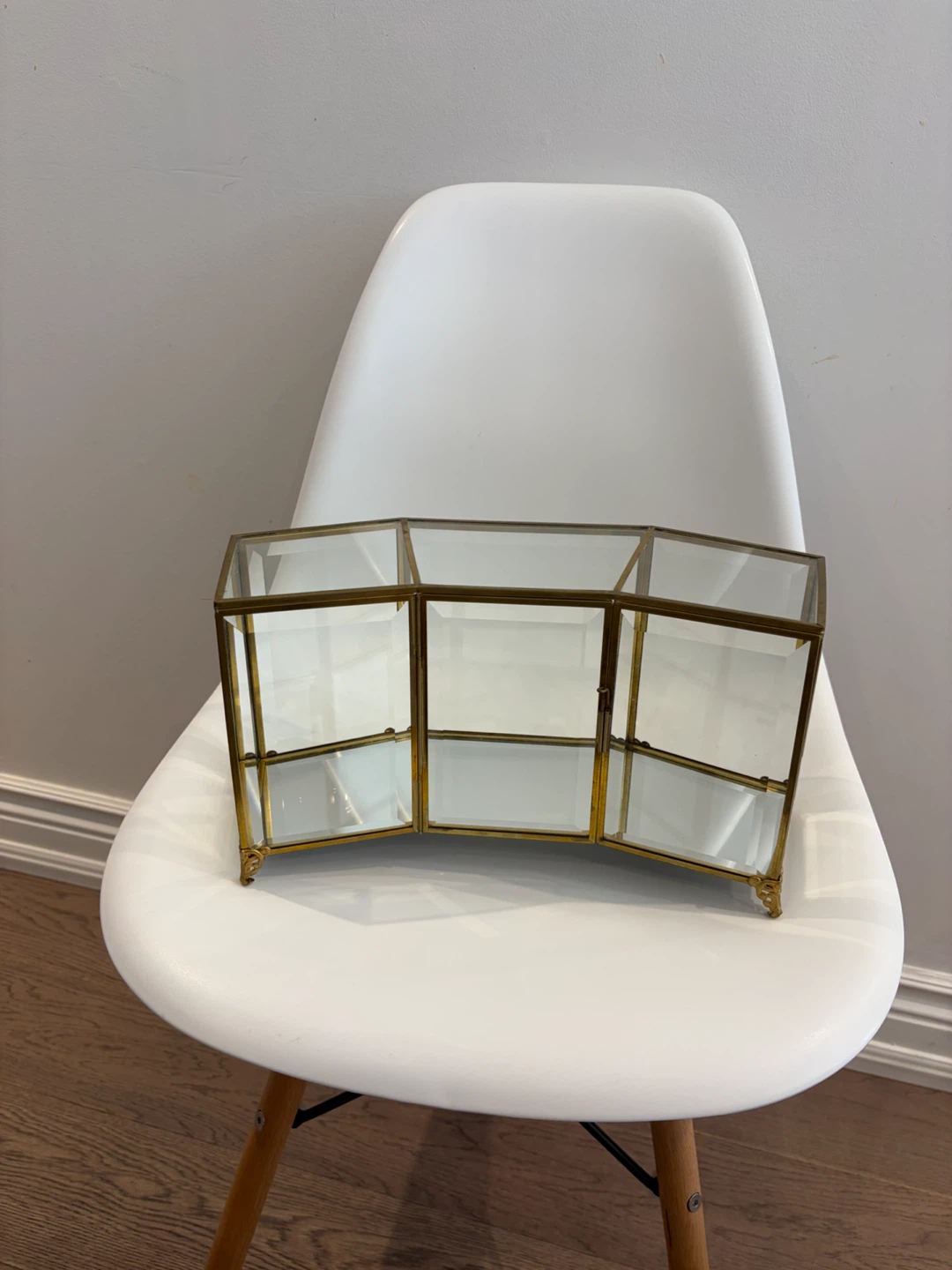 Glass and Brass Display Box Organizer