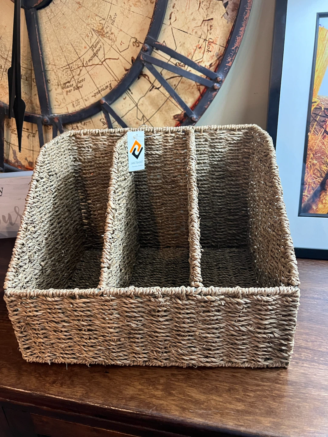 Brand New Woven Seagrass Desktop Organizer