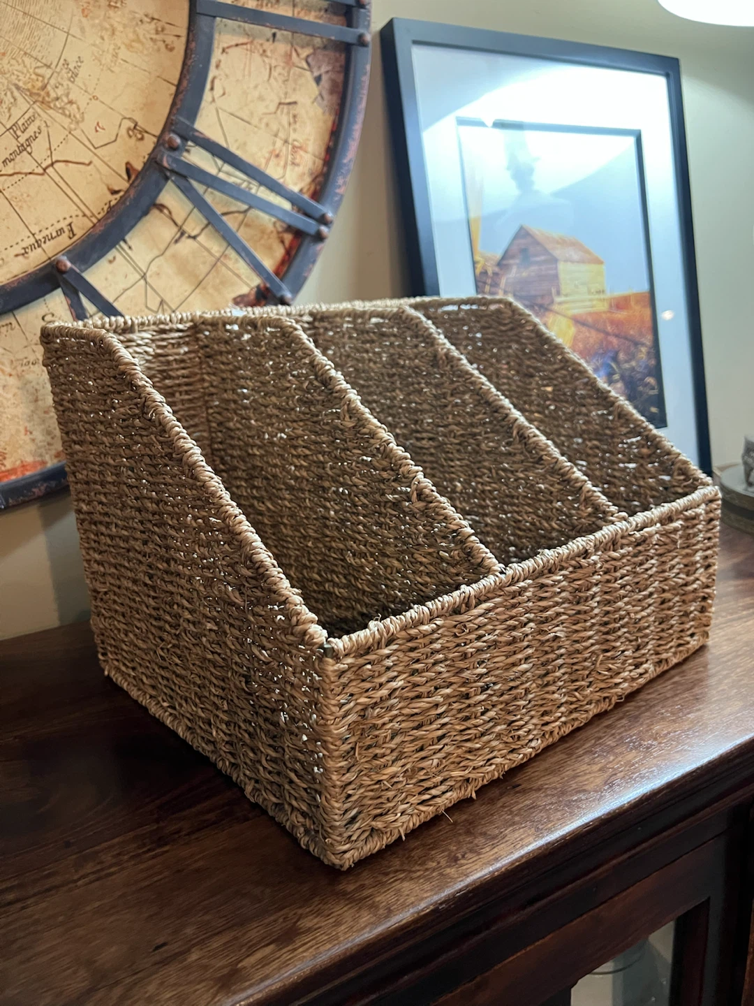 Brand New Woven Seagrass Desktop Organizer - photo 2