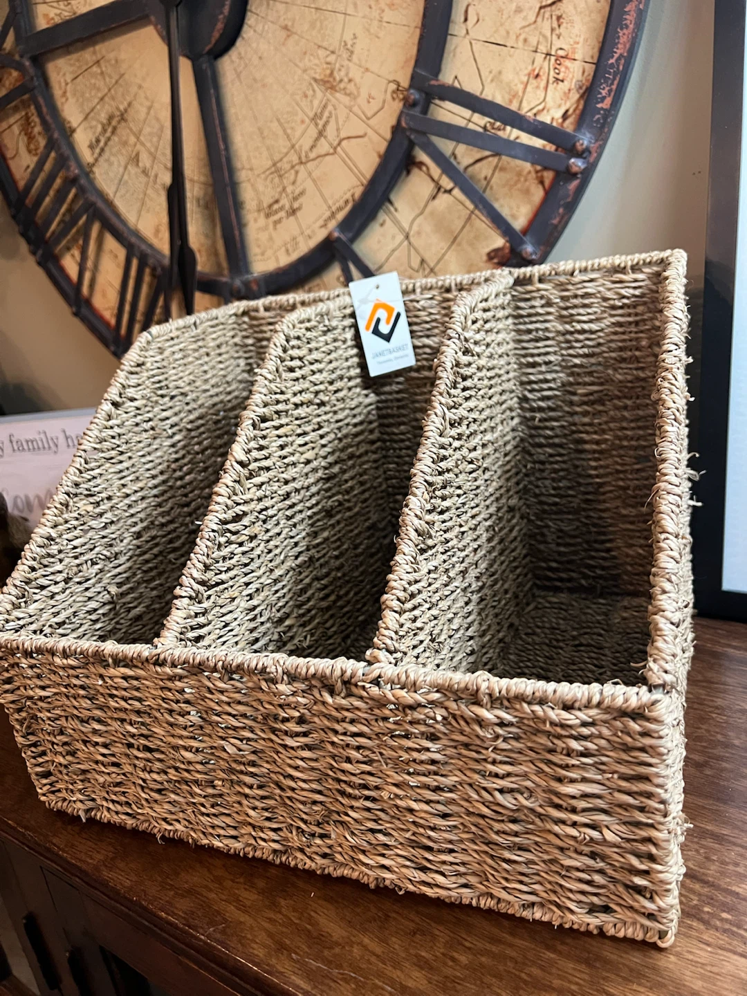 Brand New Woven Seagrass Desktop Organizer - photo 5
