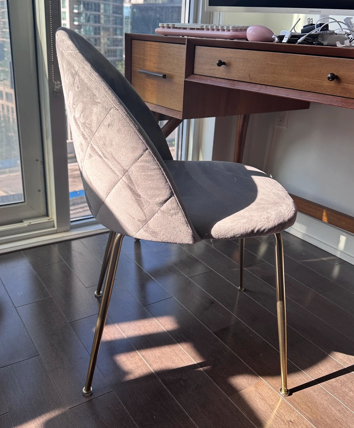 Structube Grey Chair with Gold Legs - photo 2