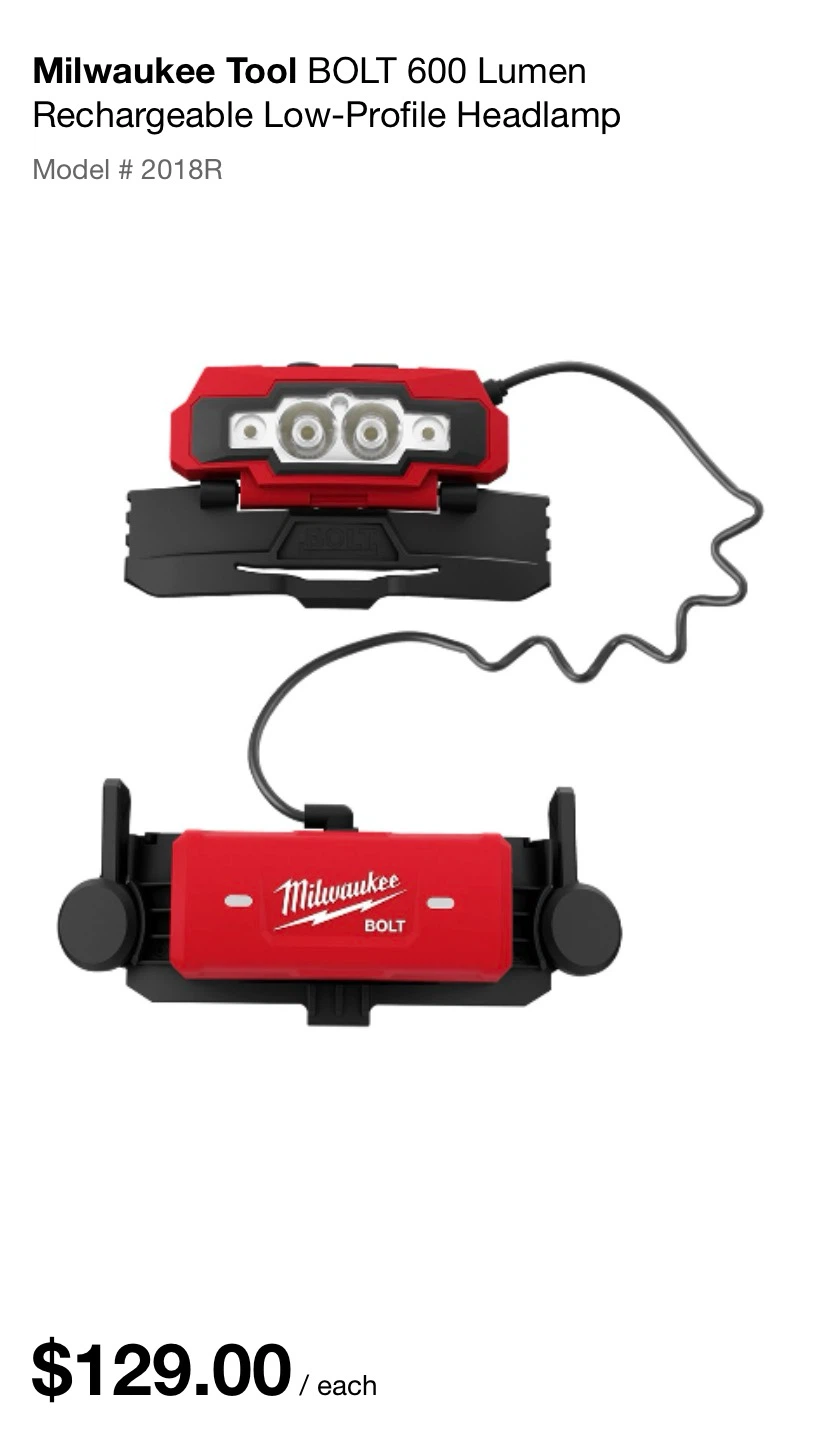 Milwaukee Tool BOLT 600 Lumen Rechargeable Headlamp - photo 2