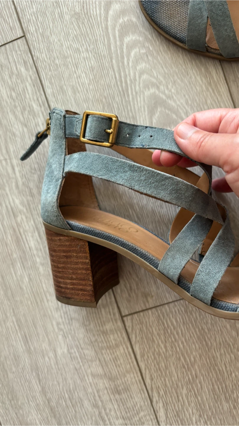 Franco Sarto Blue Suede Block Heel Sandals - photo 2