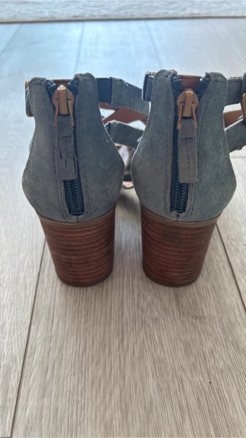 Franco Sarto Blue Suede Block Heel Sandals - photo 5