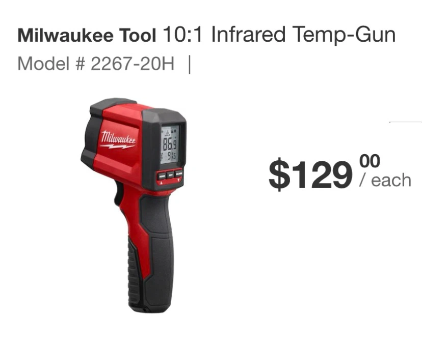 Milwaukee 10:1 Infrared Temp-Gun 2267-20H - photo 2