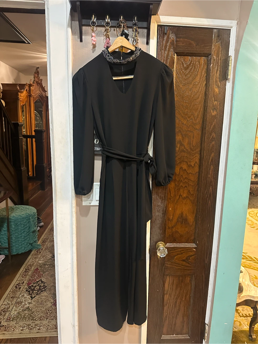 Lisa Rinna Collection Black Jumpsuit with Tie Waist