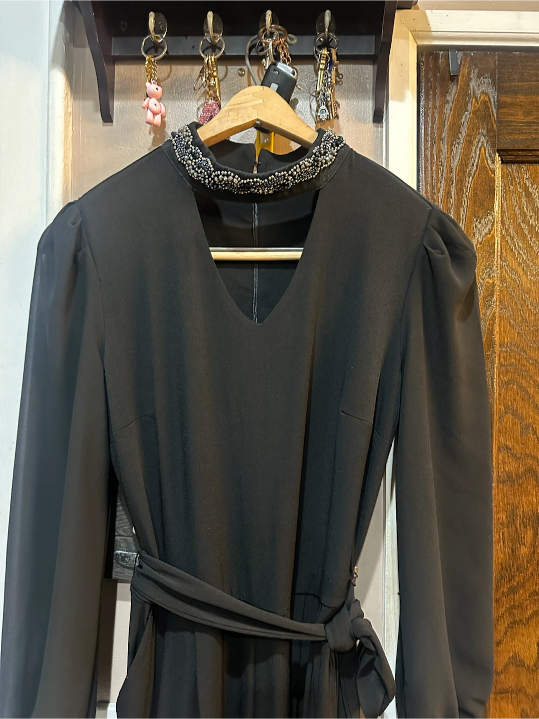 Lisa Rinna Collection Black Jumpsuit with Tie Waist - photo 4