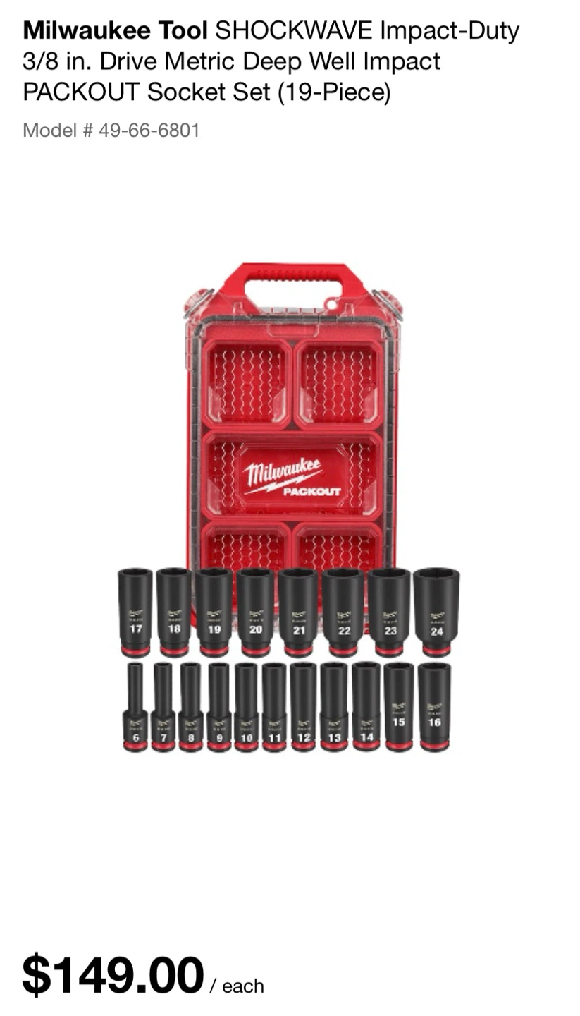 Milwaukee Impact-Duty 3/8 - Metric Impact Socket Set - photo 2