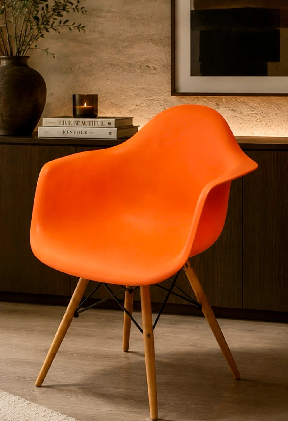 Pair of Orange Accent Chairs - Flash Furniture Alonza Series