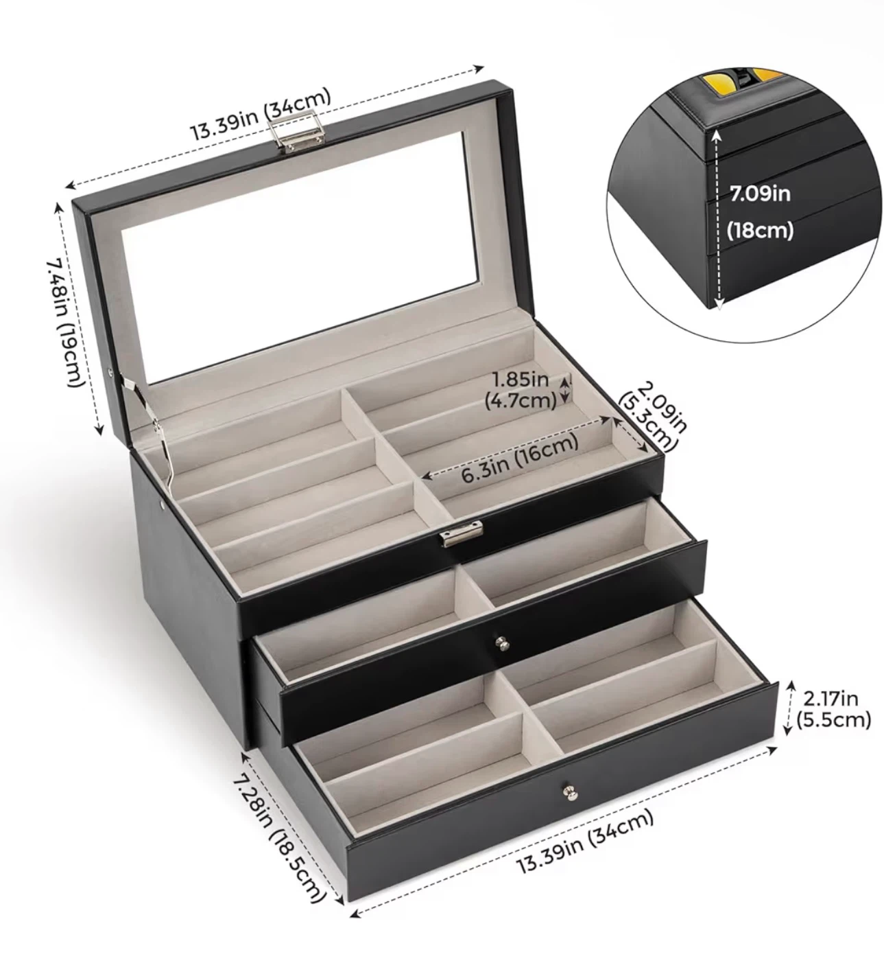 ProCase 3-Layer Sunglasses Storage Organizer