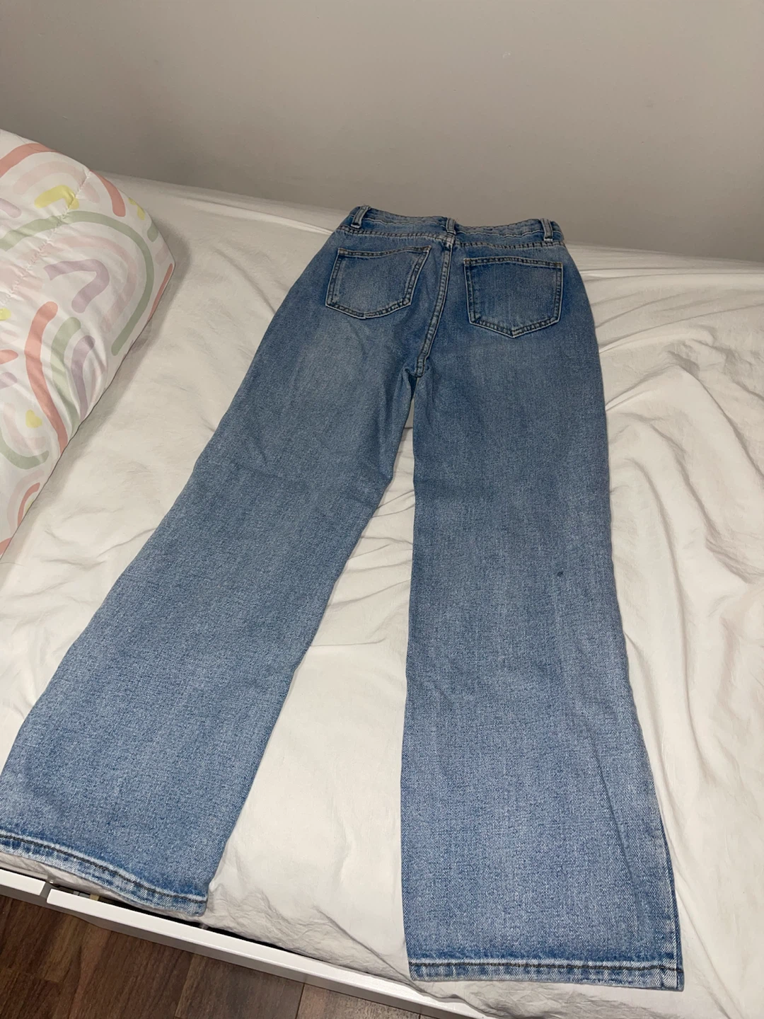 Blue Distressed Wide Leg Jeans - photo 2
