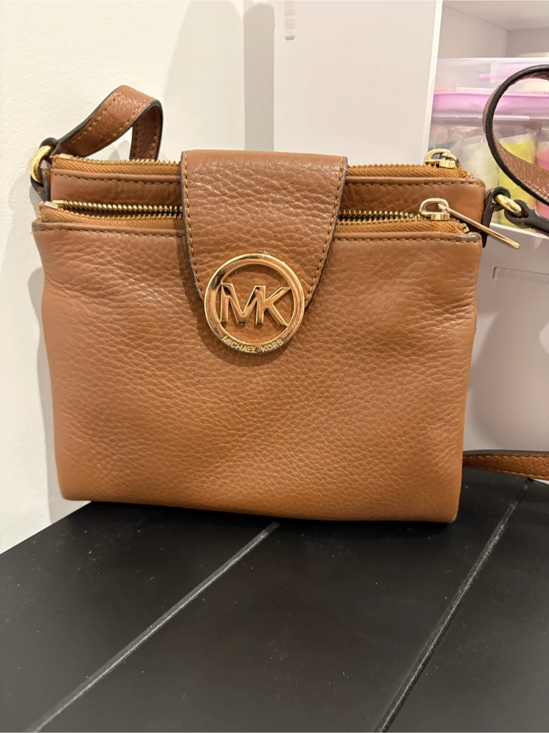 Michael Kors Brown Leather Crossbody Bag