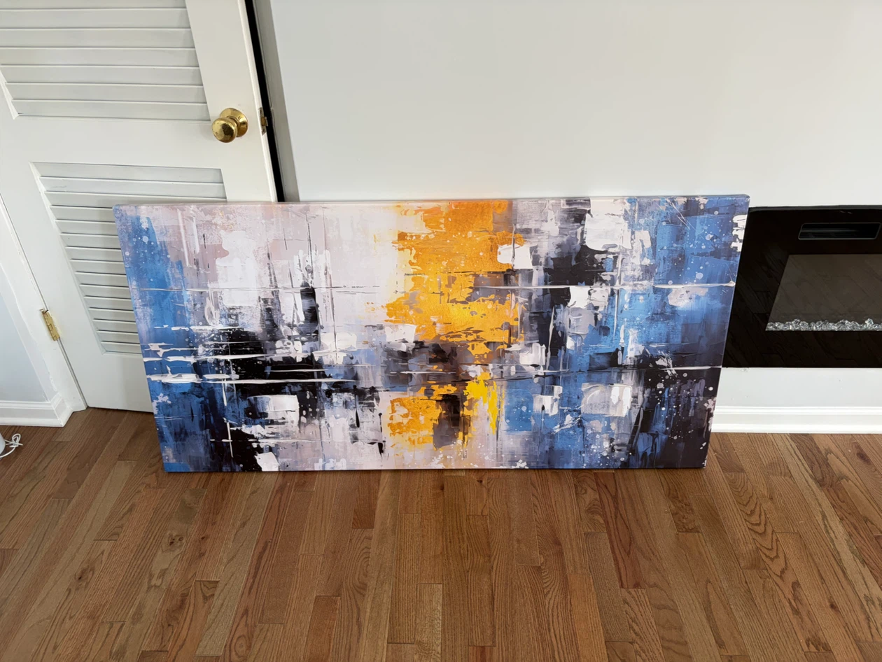 ZHAOSHOP Blue Wall-Art Living Room - Abstract Wall Decor - photo 2