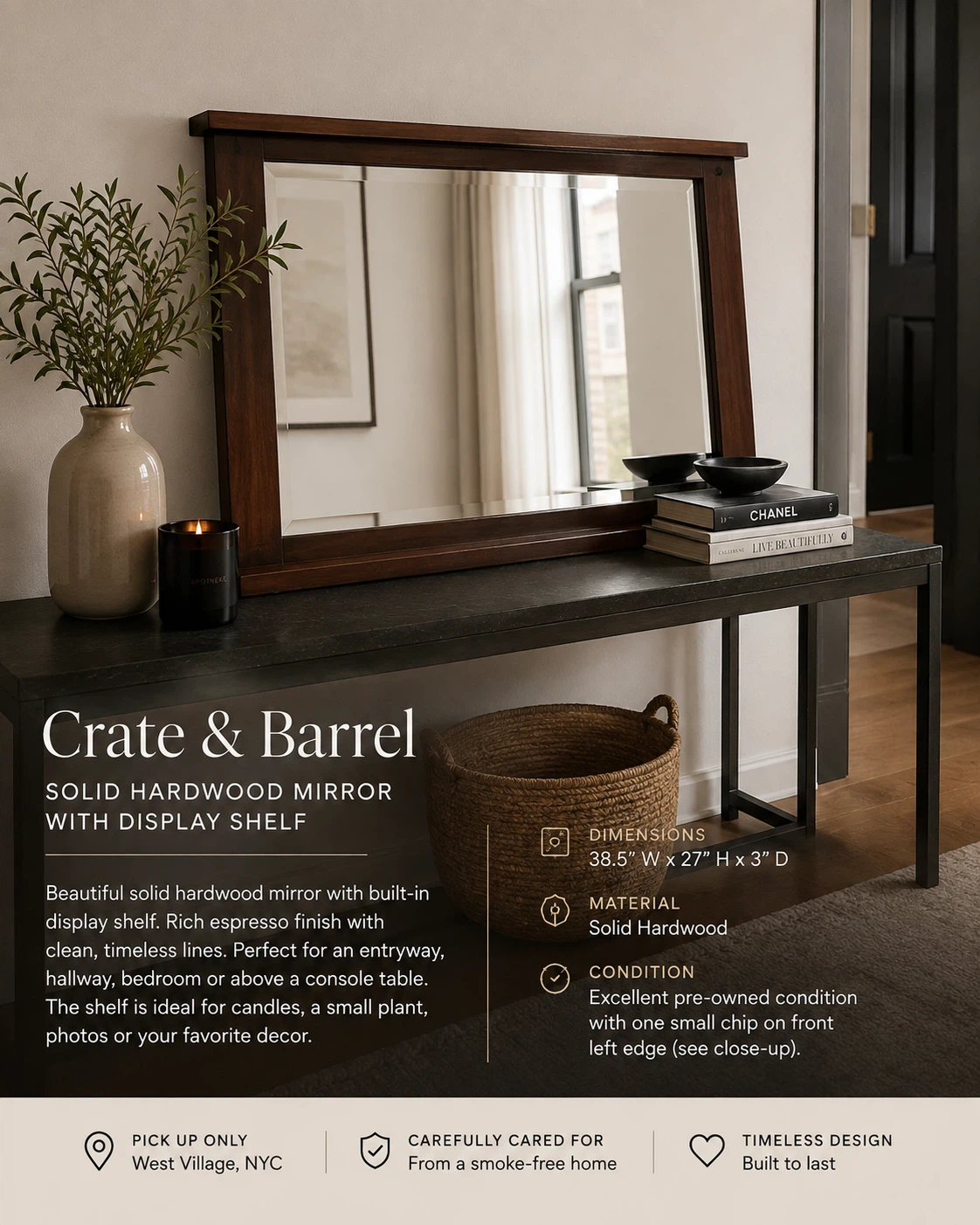Crate & Barrel Pasadena Wall Mirror - photo 2