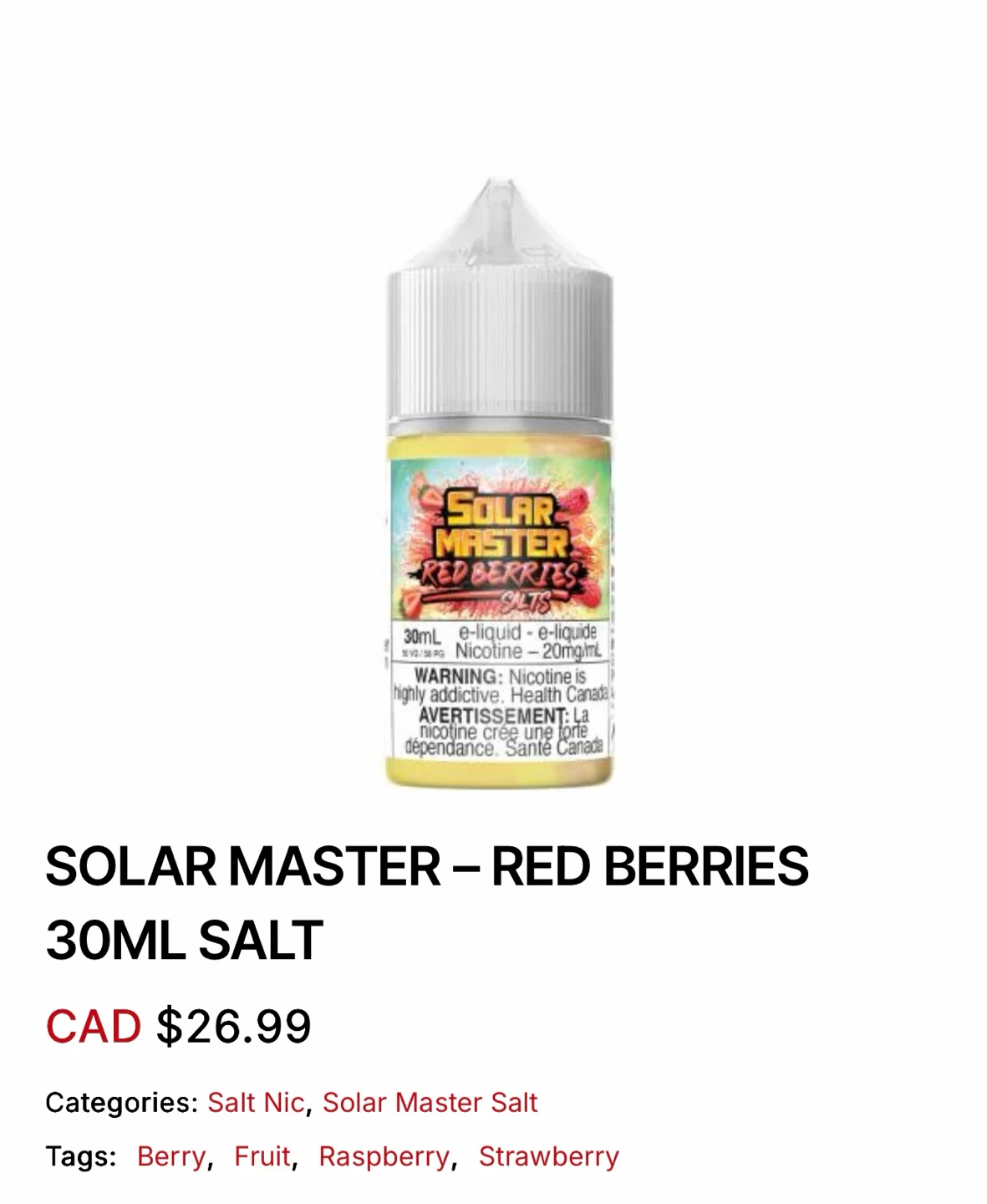 Vape Juice 20mg/mL. 30mL each - 6 bottles - photo 2