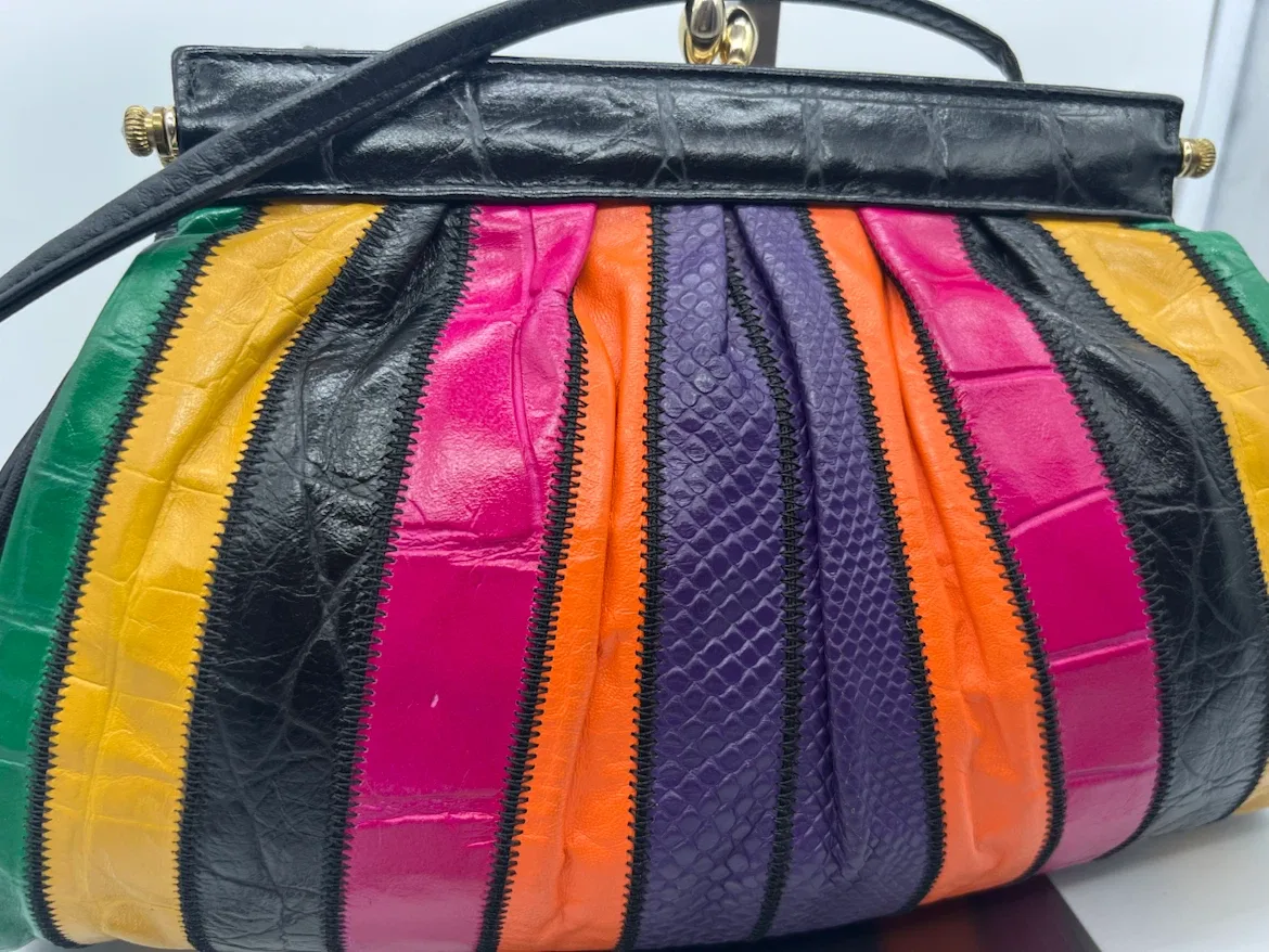 Z.K. LEATHER GOODS VINTAGE Multicolor BlackLeather Crossbody Bag - photo 2